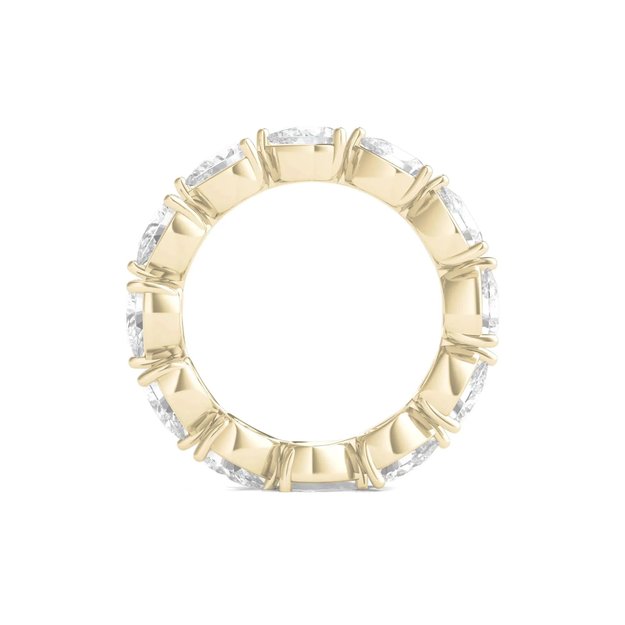 4 CT. Tw. Pear-Cut Lab Grown Diamond Eternity Band Ring 14K Yellow Gold Size 8 - Image 2