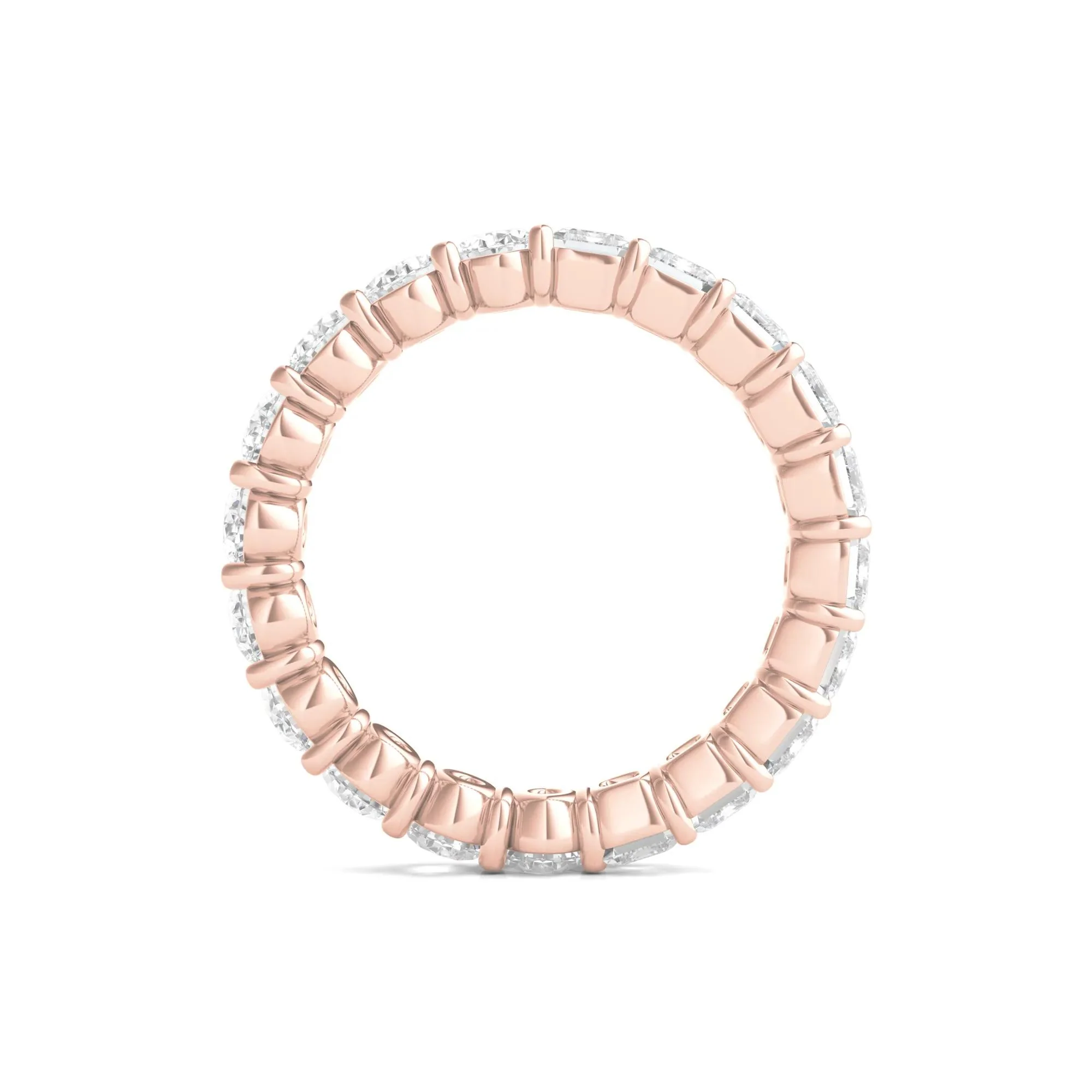 4 CT. Tw. Oval and Emerald-Cut Lab Grown Diamond Eternity Band Ring 14K Rose Gold Size 5 - Image 2