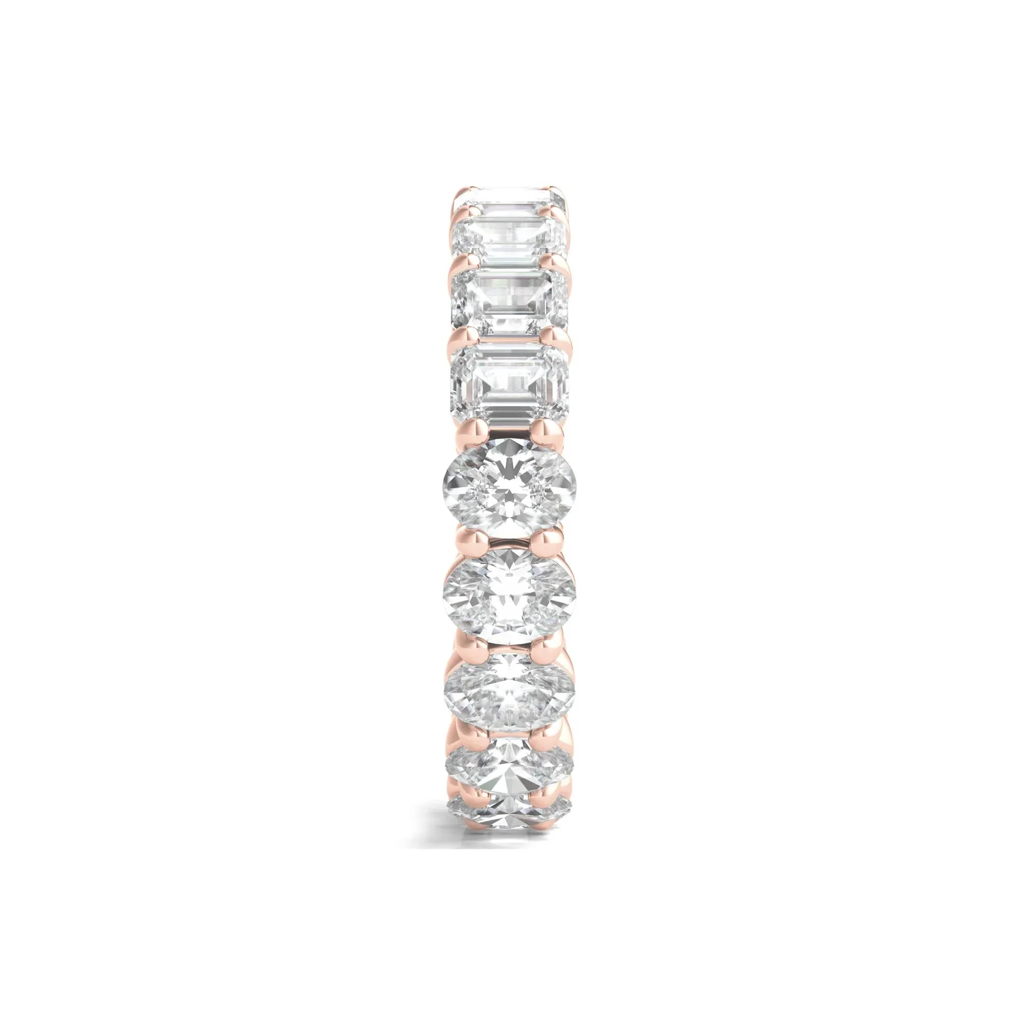 4 CT. Tw. Oval and Emerald-Cut Lab Grown Diamond Eternity Band Ring 14K Rose Gold Size 9 - Image 3