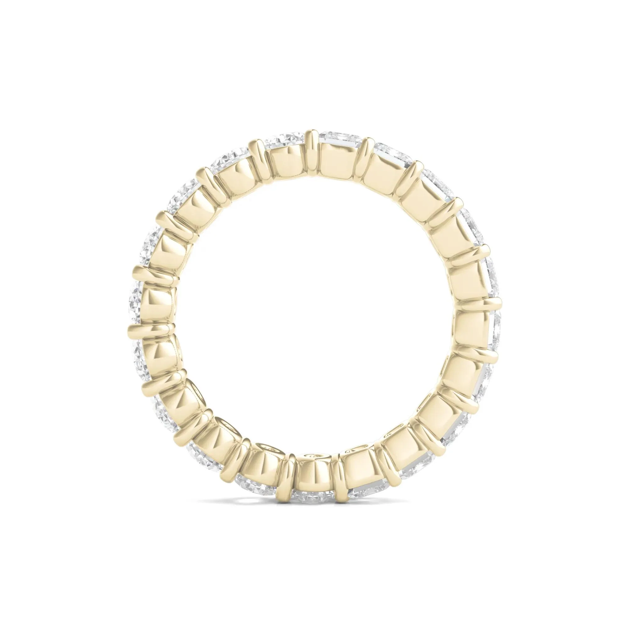 4 CT. Tw. Oval and Emerald-Cut Lab Grown Diamond Eternity Band Ring 14K Yellow Gold Size 4 - Image 2