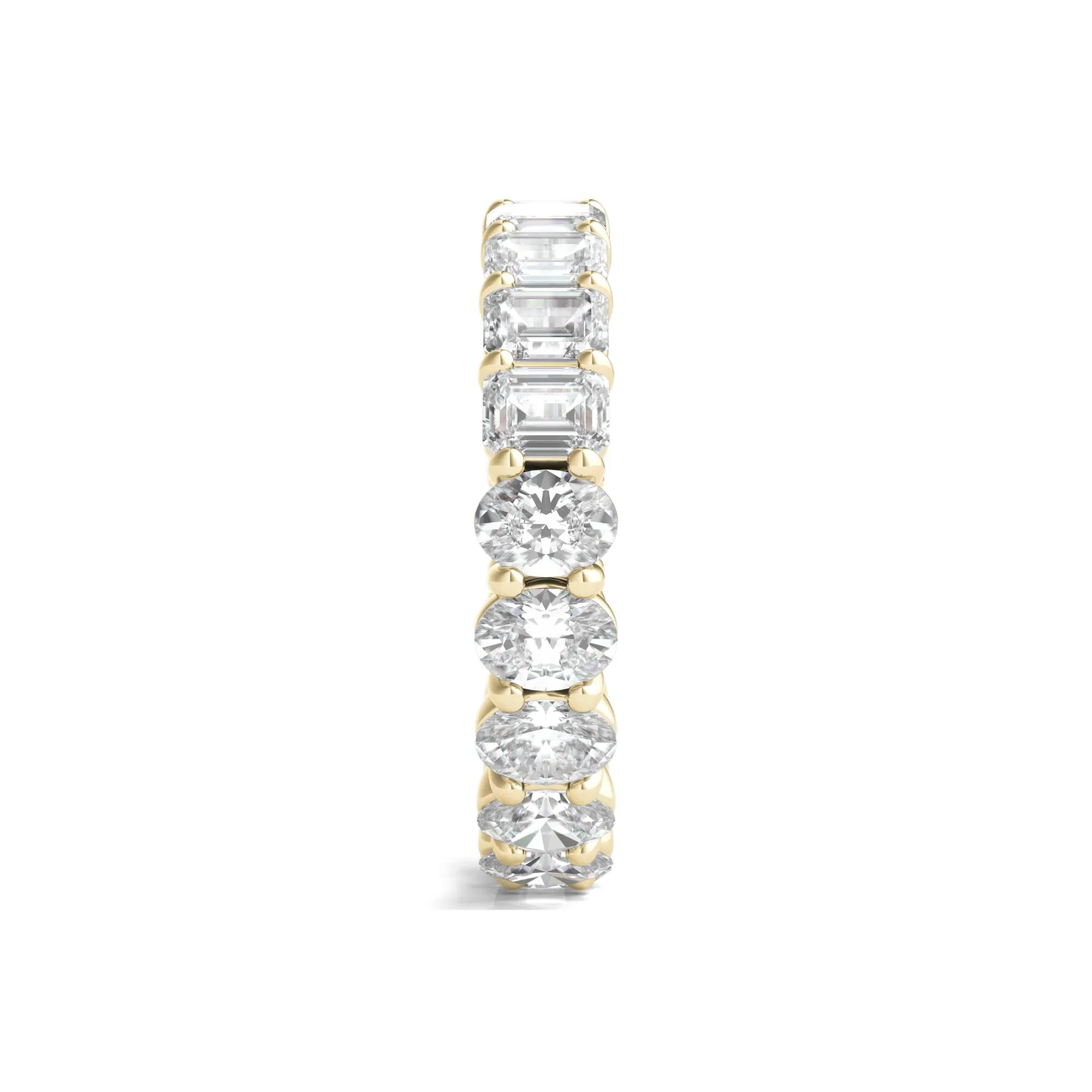 4 CT. Tw. Oval and Emerald-Cut Lab Grown Diamond Eternity Band Ring 14K Yellow Gold Size 5 - Image 3