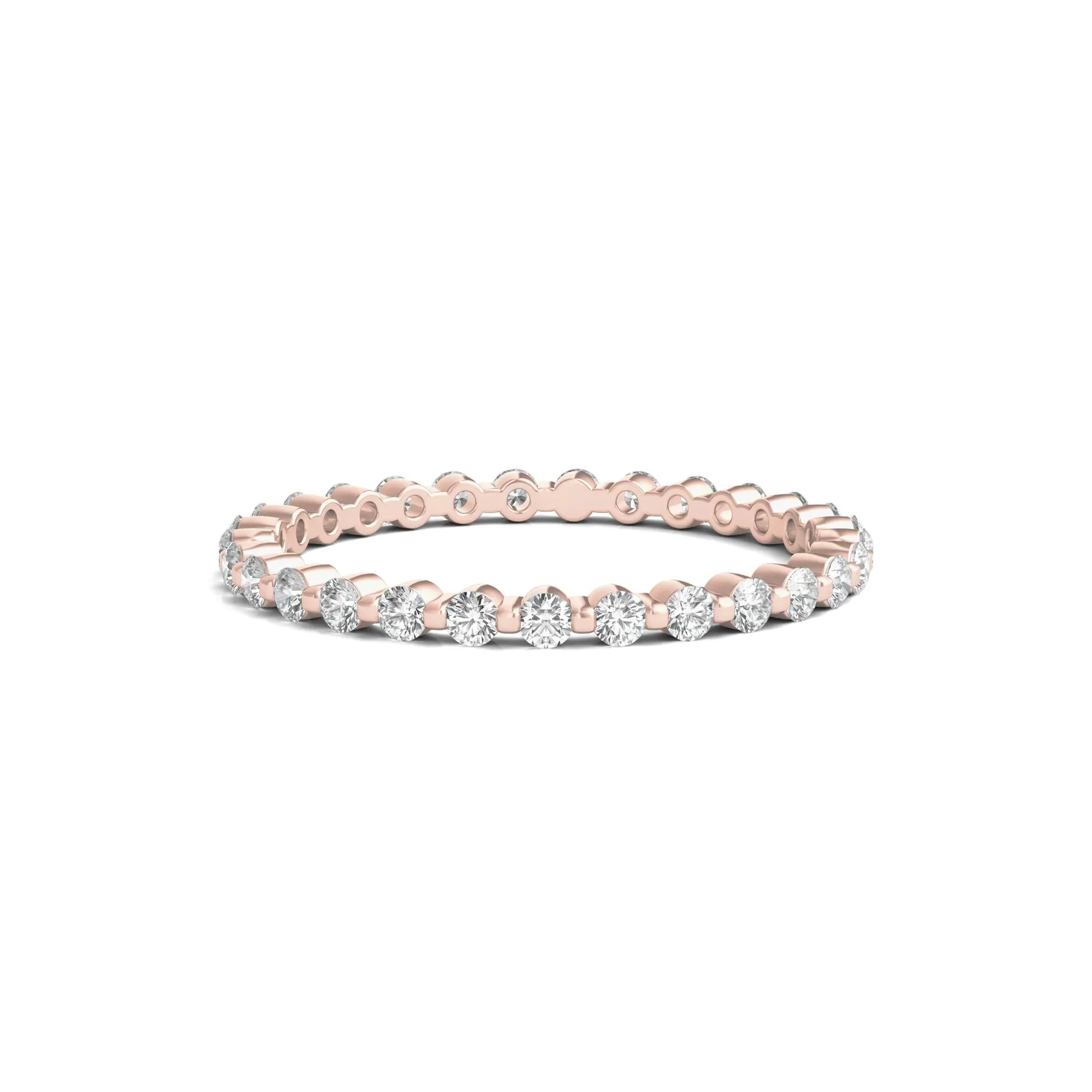 1/2 CT. Tw. Round Brilliant-Cut Lab Grown Diamond Eternity Band Ring 14K Rose Gold Size 5.5