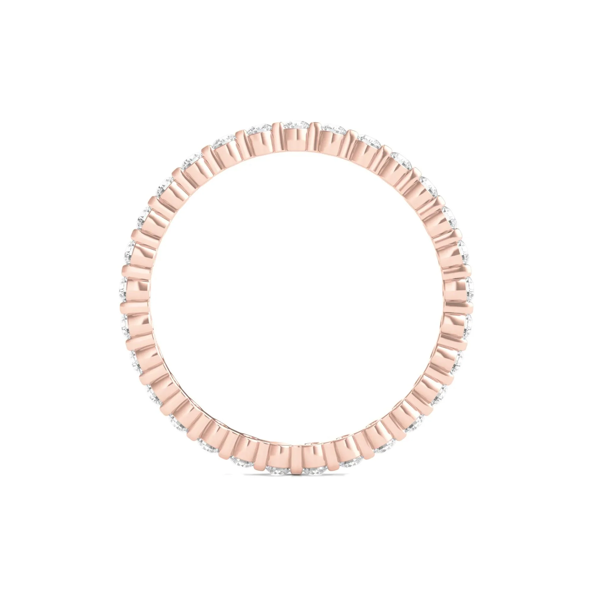 1/2 CT. Tw. Round Brilliant-Cut Lab Grown Diamond Eternity Band Ring 14K Rose Gold Size 6 - Image 2