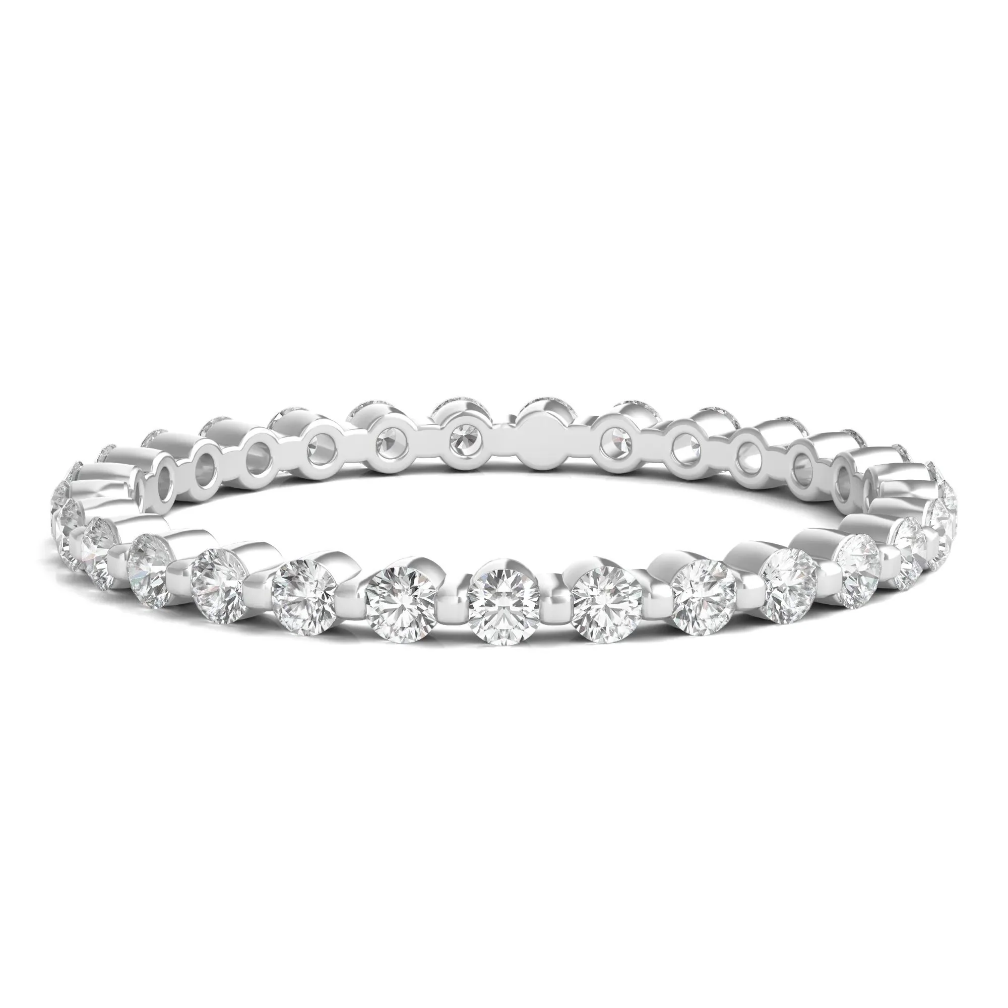 1/2 CT. Tw. Round Brilliant-Cut Lab Grown Diamond Eternity Band Ring 14K White Gold Size 4.5