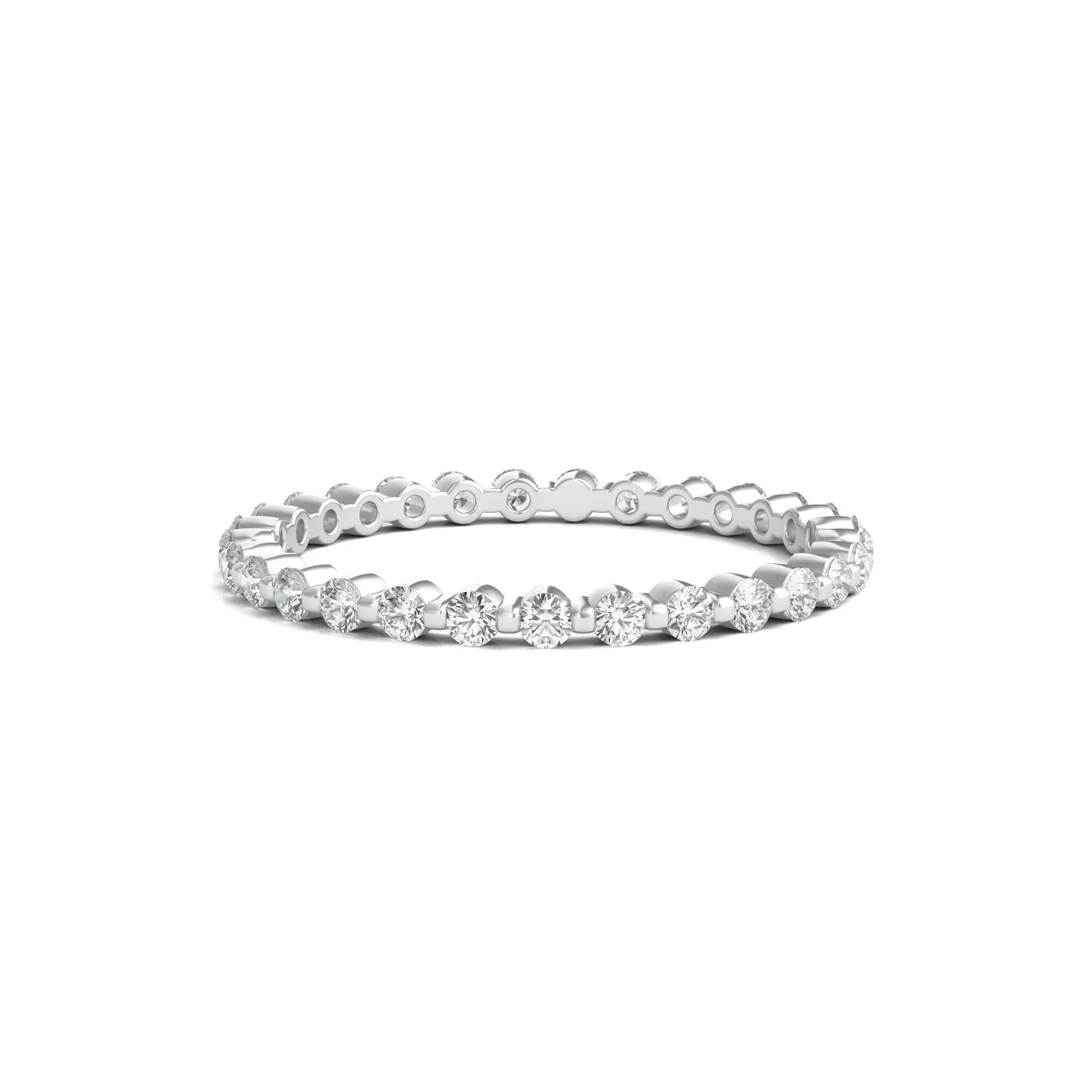 1/2 CT. Tw. Round Brilliant-Cut Lab Grown Diamond Eternity Band Ring Platinum White Size 6