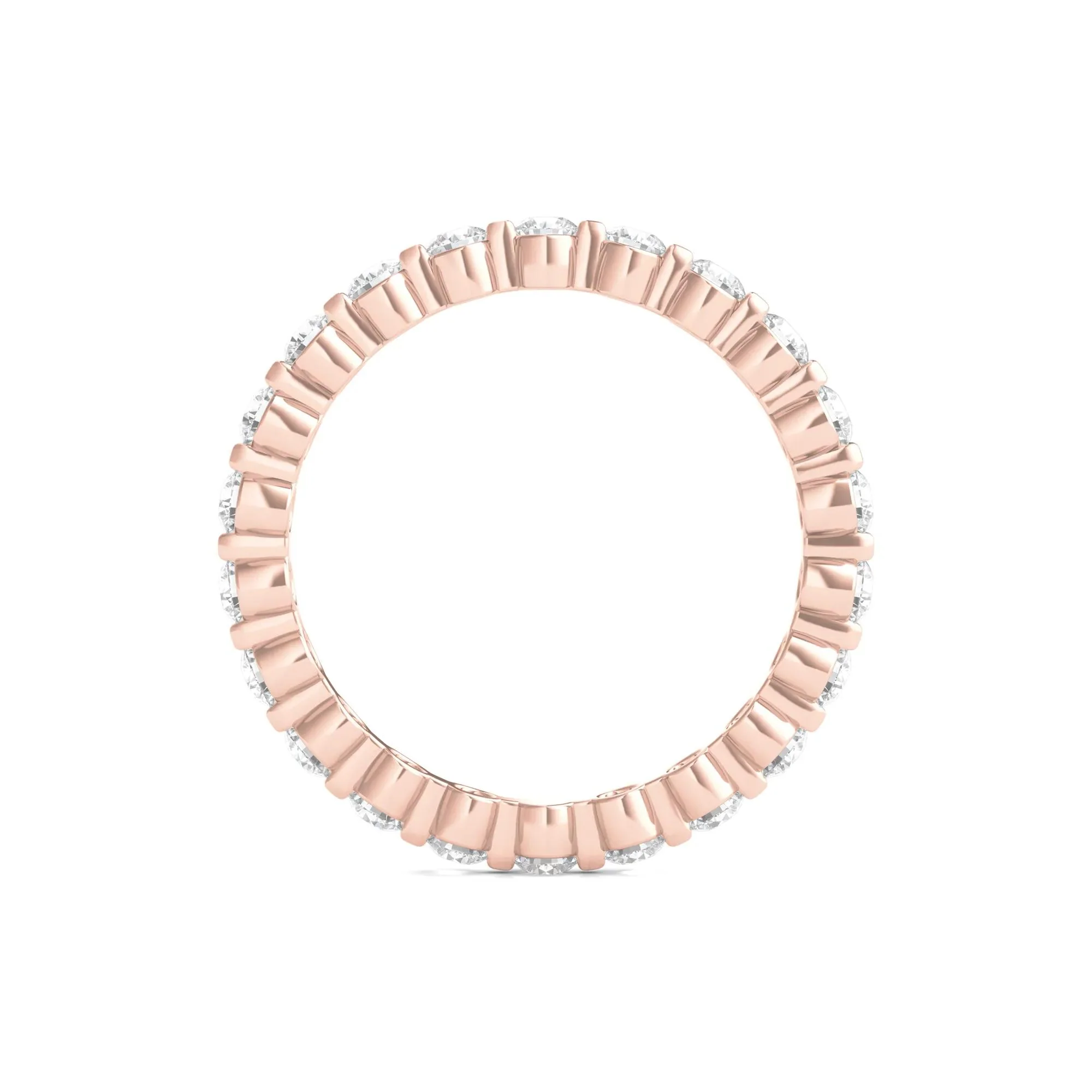 1 CT. Tw. Round Brilliant-Cut Lab Grown Diamond Eternity Band Ring 14K Rose Gold Size 7.5 - Image 2