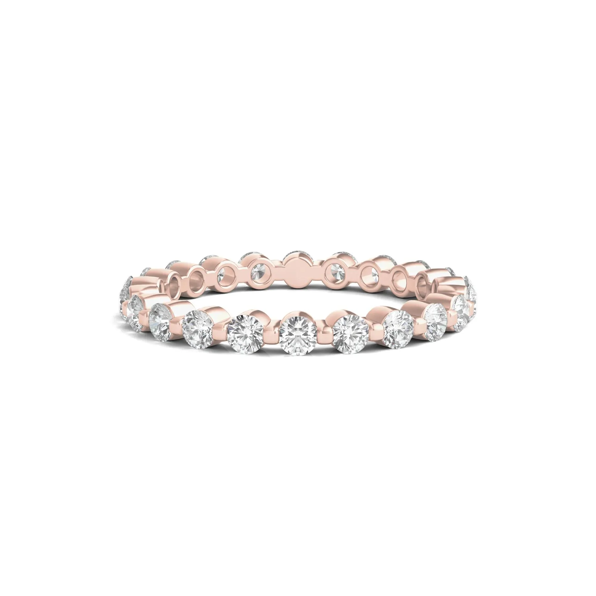 1 CT. Tw. Round Brilliant-Cut Lab Grown Diamond Eternity Band Ring 14K Rose Gold Size 8.5