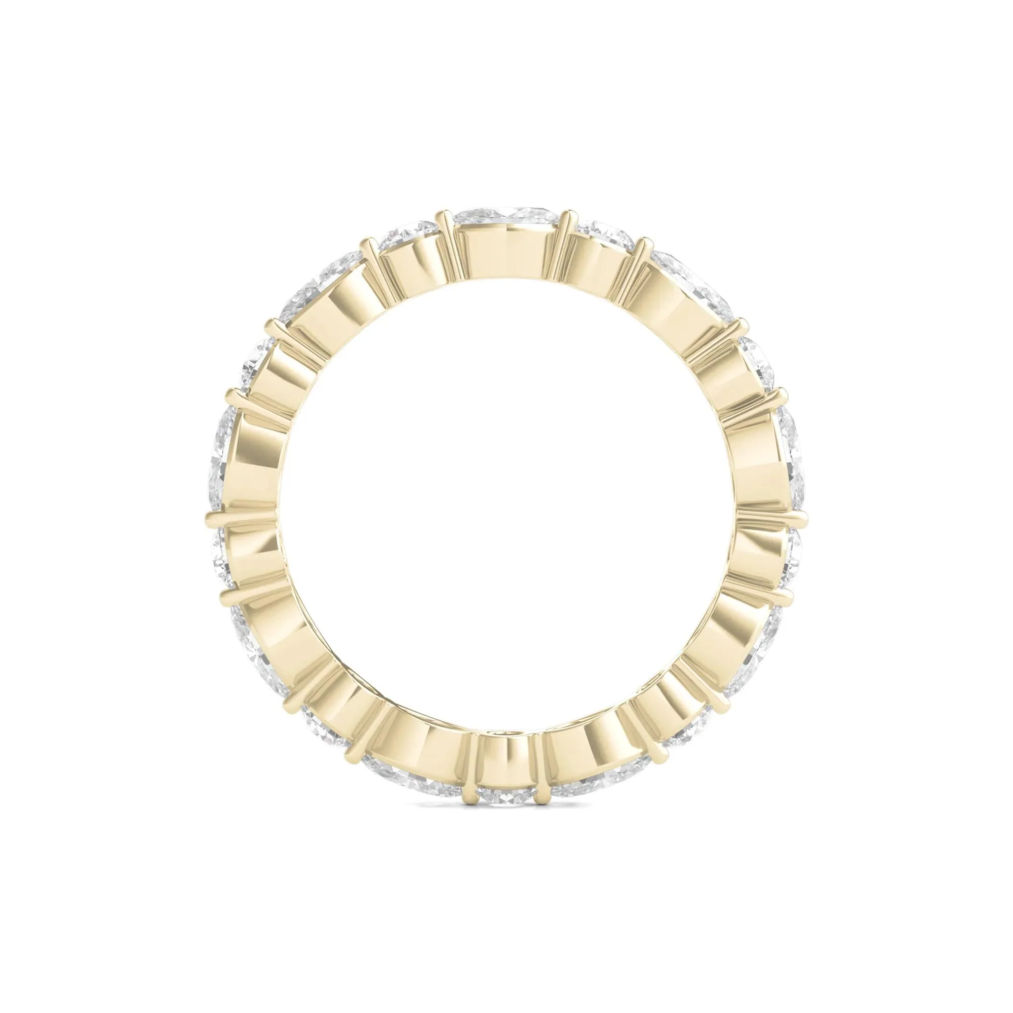 1/2 CT. Tw. Round and Marquise-Cut Lab Grown Diamond Eternity Band Ring 14K Yellow Gold Size 5.5 2mm - Image 2