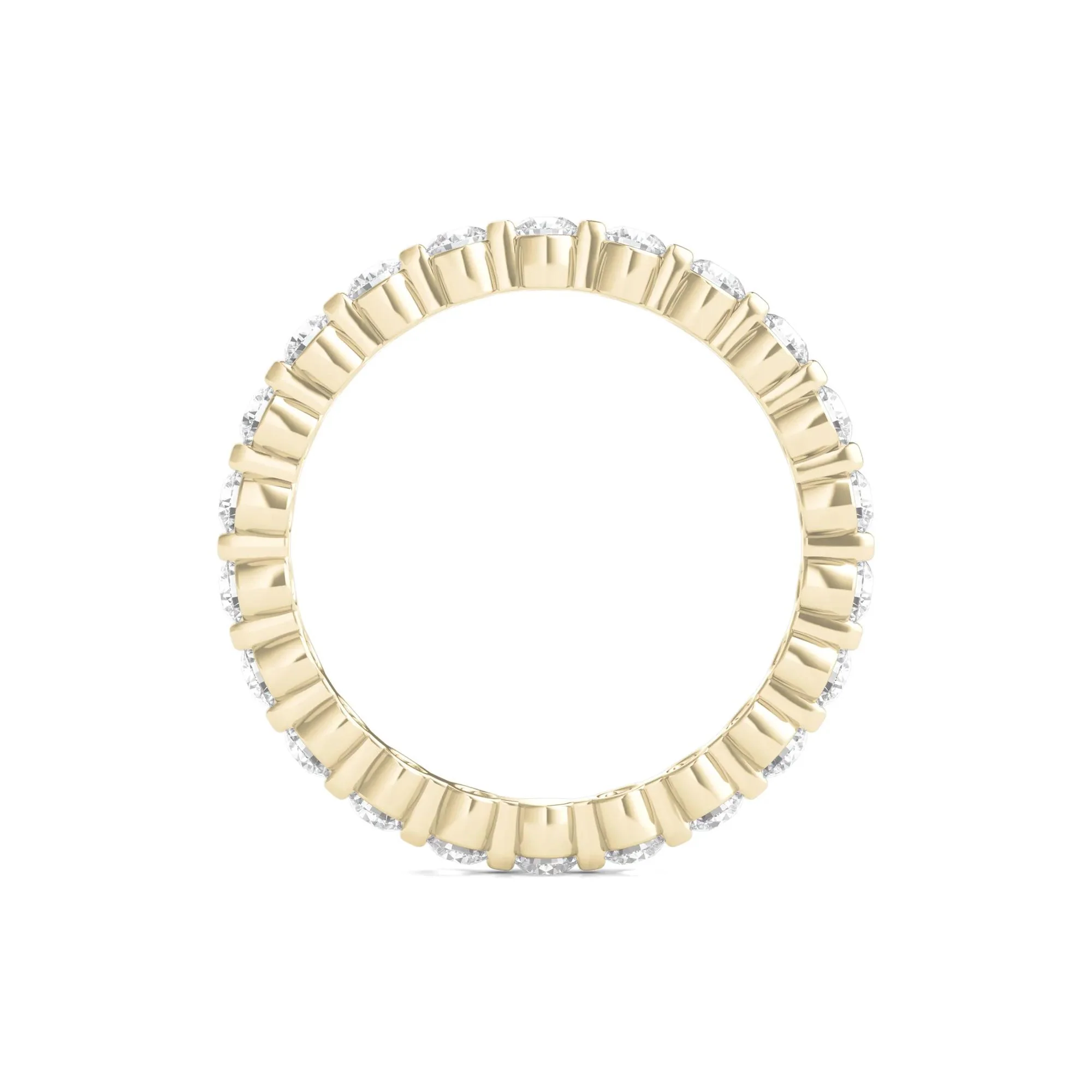 1 CT. Tw. Round Brilliant-Cut Lab Grown Diamond Eternity Band Ring 14K Yellow Gold Size 7 - Image 2