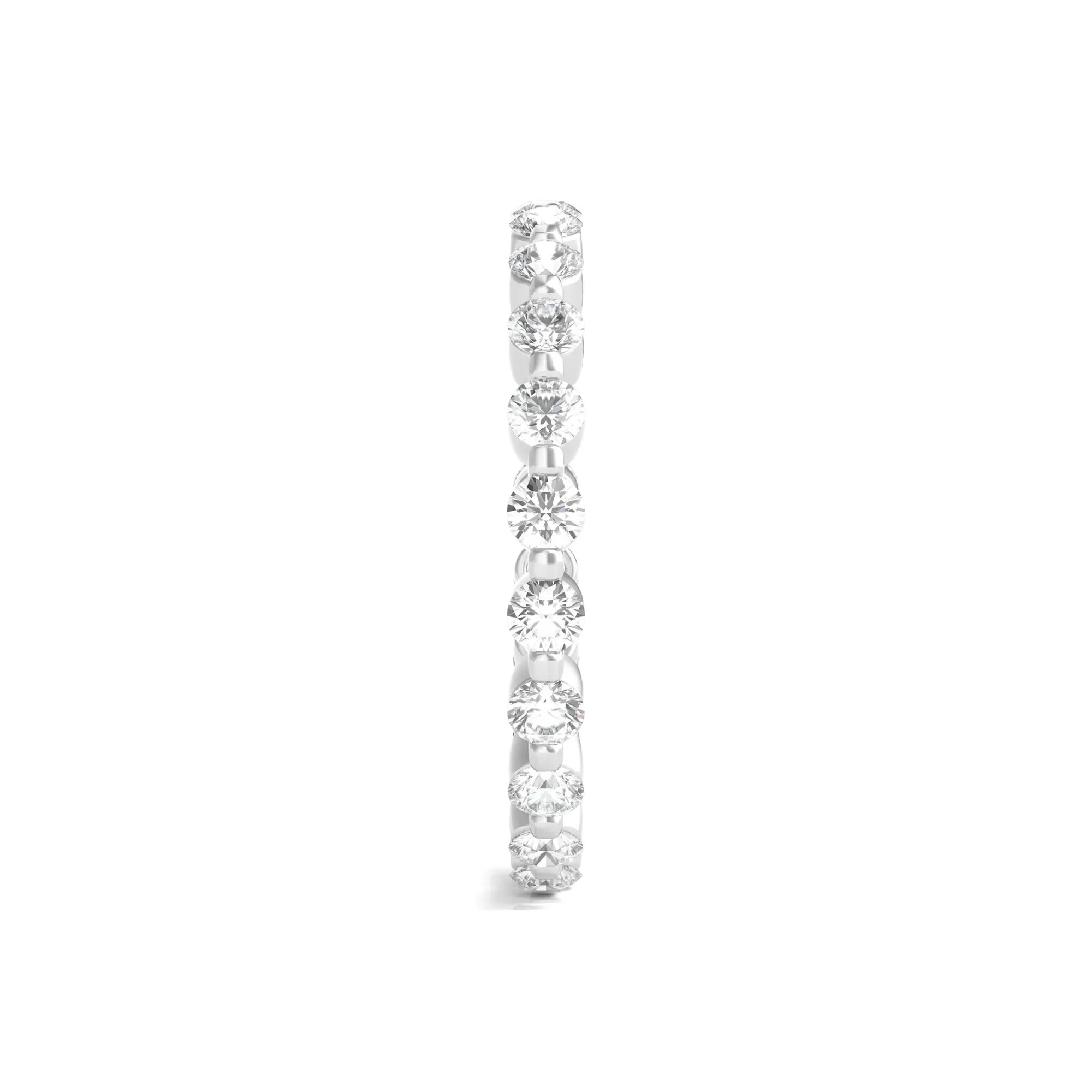 1 CT. Tw. Round Brilliant-Cut Lab Grown Diamond Eternity Band Ring Platinum White Size 6 - Image 3