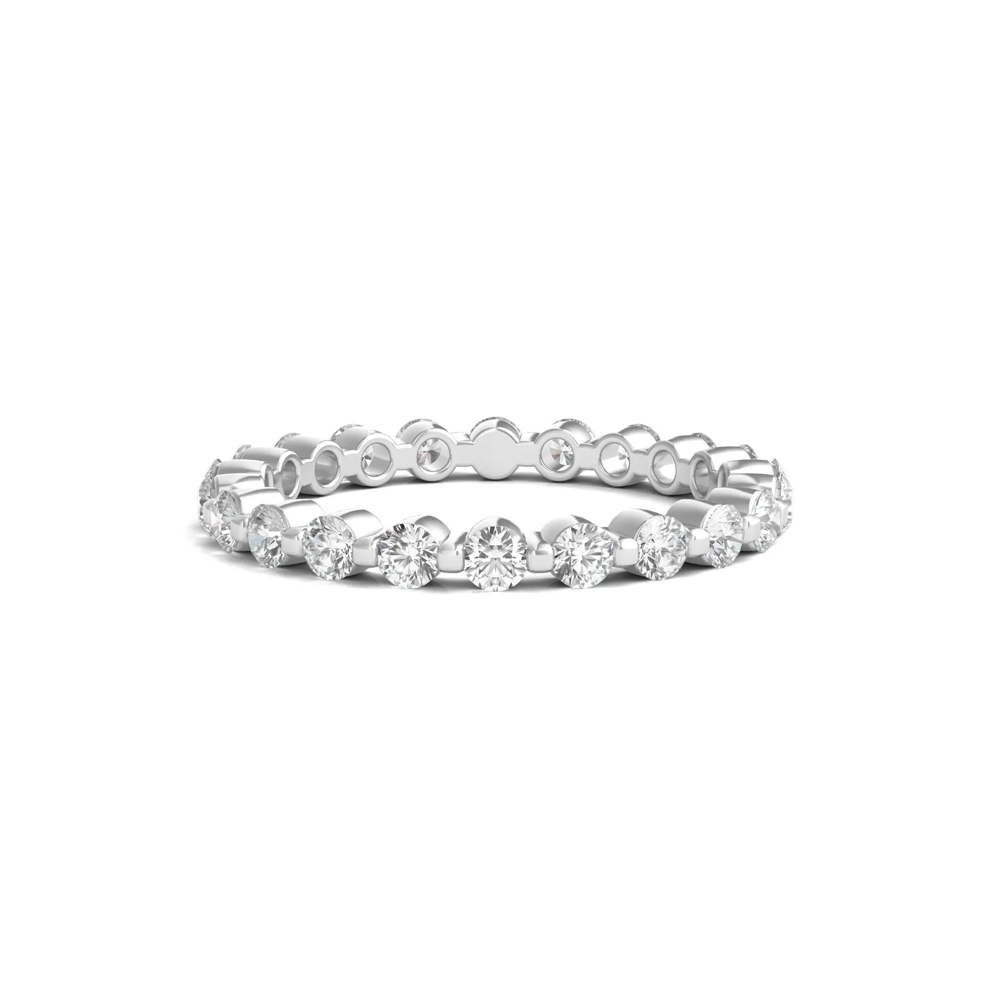1 CT. Tw. Round Brilliant-Cut Lab Grown Diamond Eternity Band Ring Platinum White Size 7.5