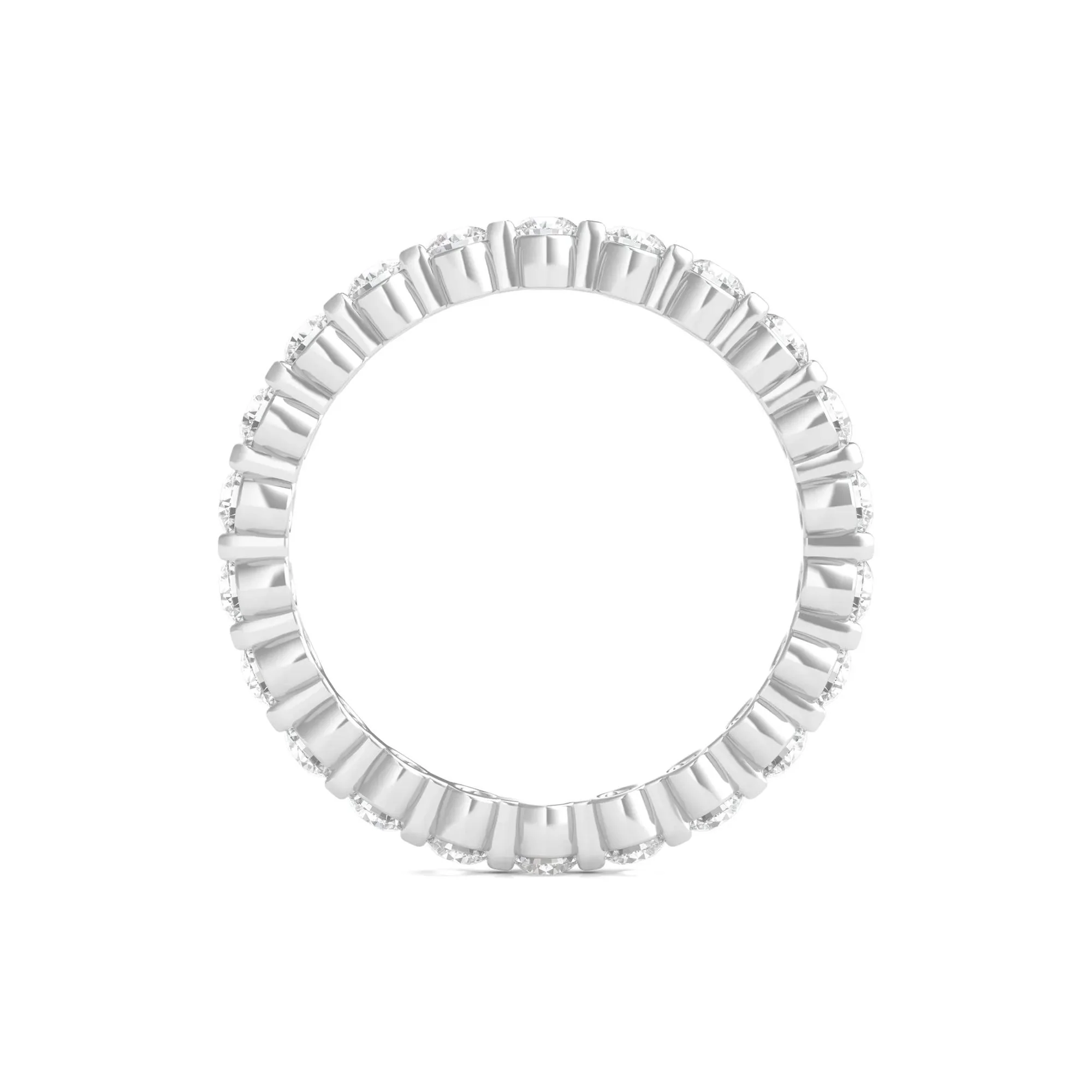 1 CT. Tw. Round Brilliant-Cut Lab Grown Diamond Eternity Band Ring Platinum White Size 8 - Image 2