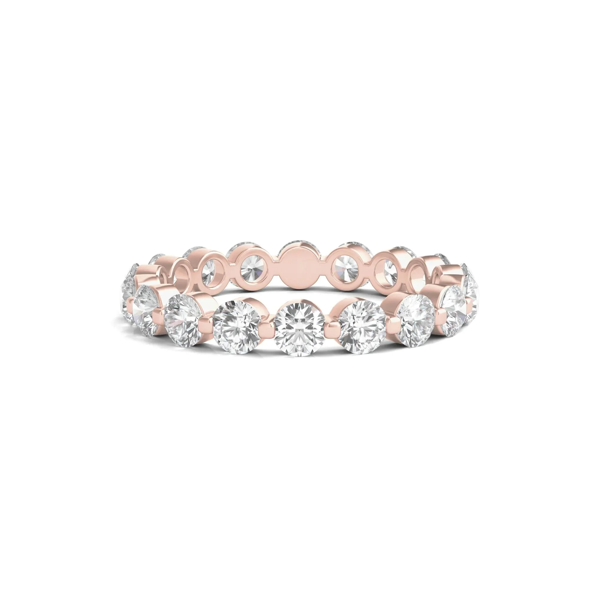 2 CT. Tw. Round Brilliant-Cut Lab Grown Diamond Eternity Band Ring 14K Rose Gold Size 5