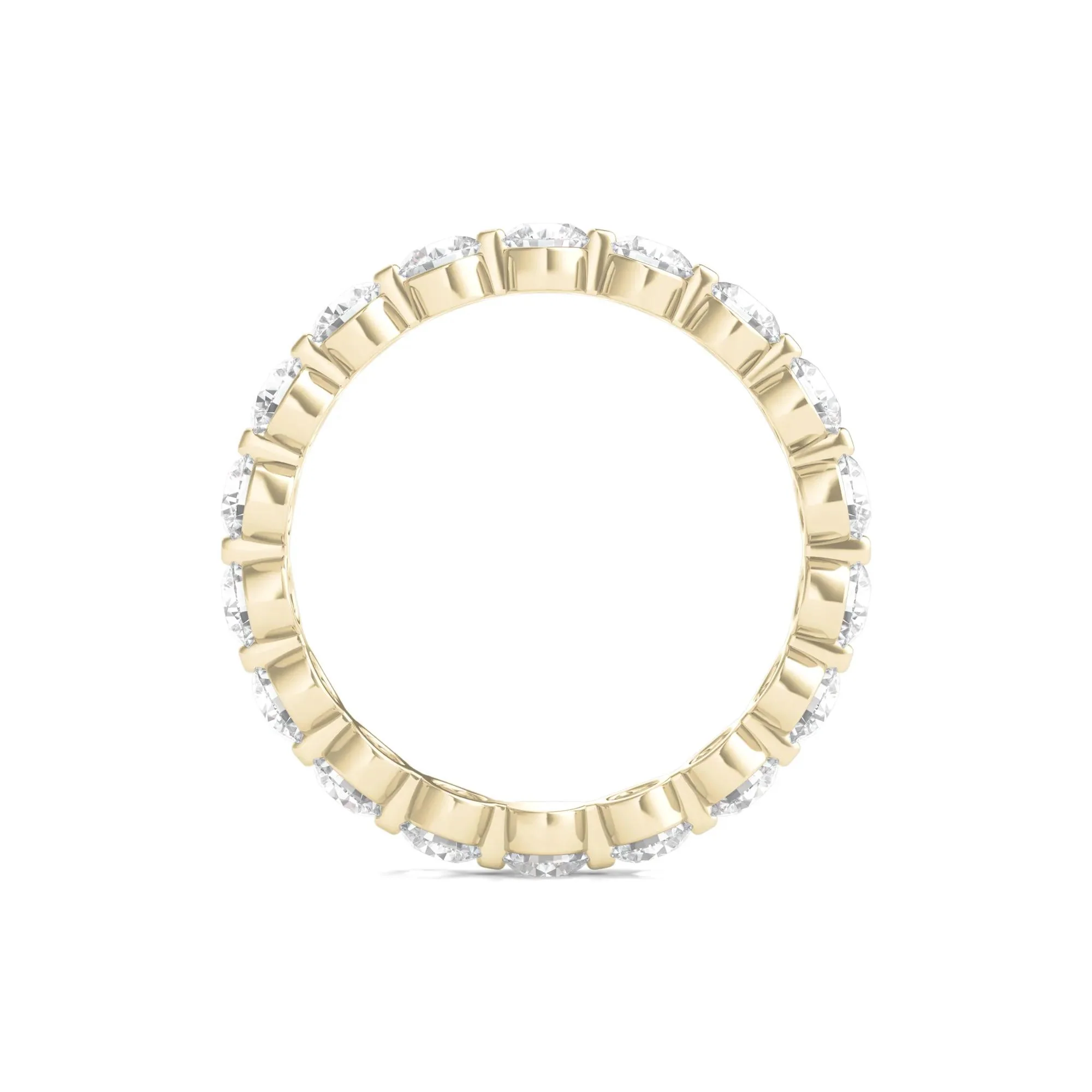 2 CT. Tw. Round Brilliant-Cut Lab Grown Diamond Eternity Band Ring 14K Yellow Gold Size 4.5 - Image 2