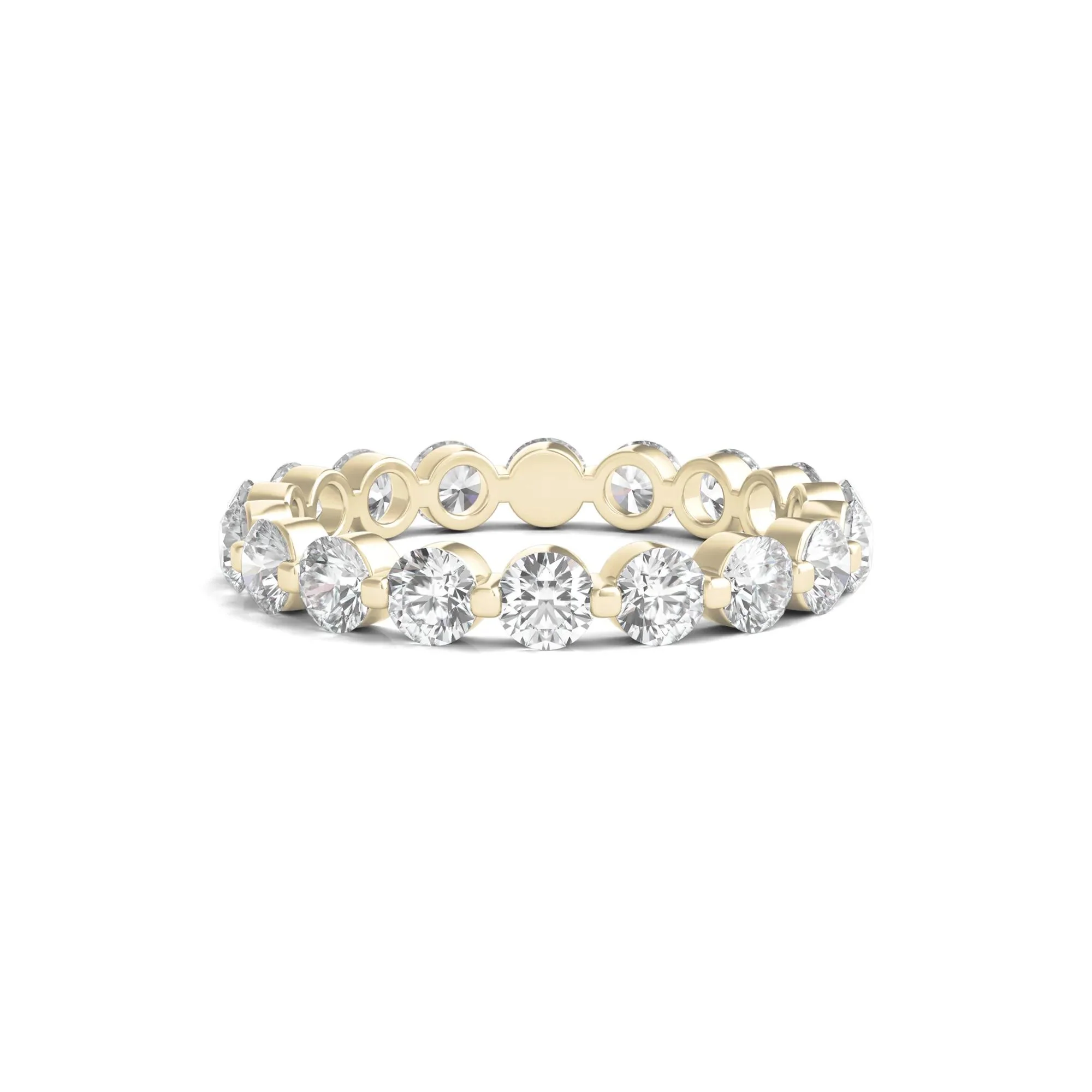 2 CT. Tw. Round Brilliant-Cut Lab Grown Diamond Eternity Band Ring 14K Yellow Gold Size 5.5