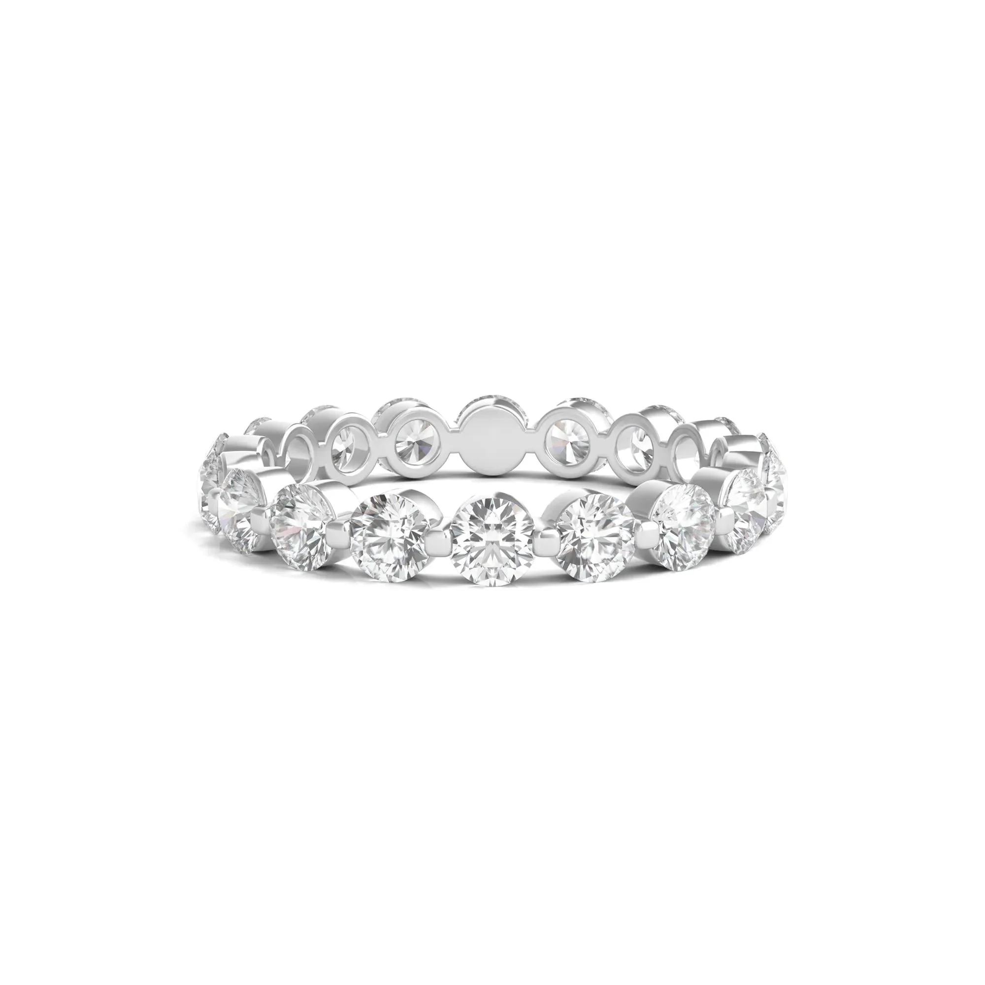 2 CT. Tw. Round Brilliant-Cut Lab Grown Diamond Eternity Band Ring Platinum White Size 7.5