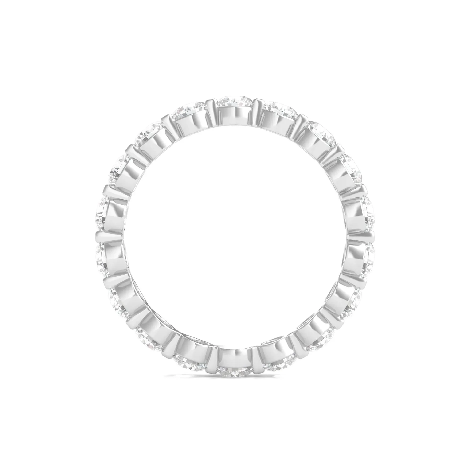 2 CT. Tw. Round Brilliant-Cut Lab Grown Diamond Eternity Band Ring Platinum White Size 8 - Image 2
