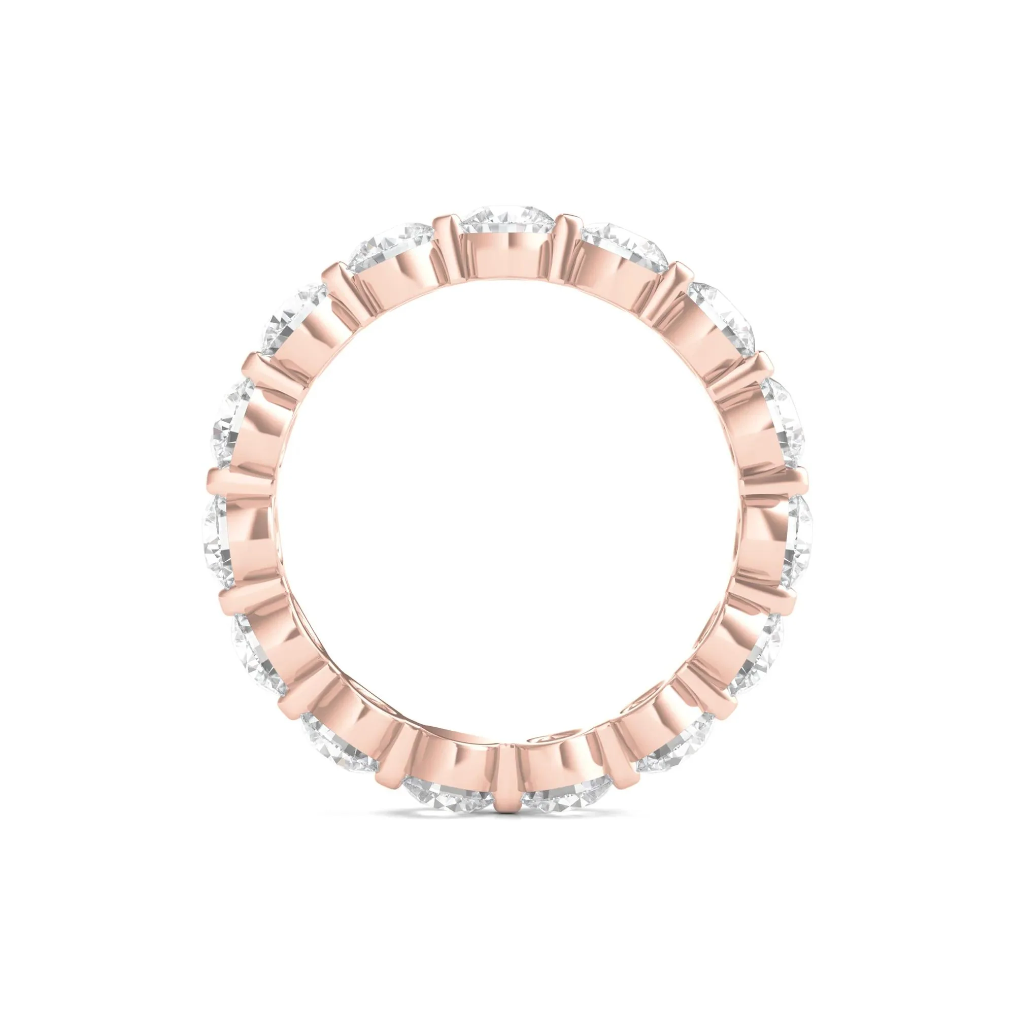 3 CT. Tw. Round Brilliant-Cut Lab Grown Diamond Eternity Band Ring 14K Rose Gold Size 5 - Image 2