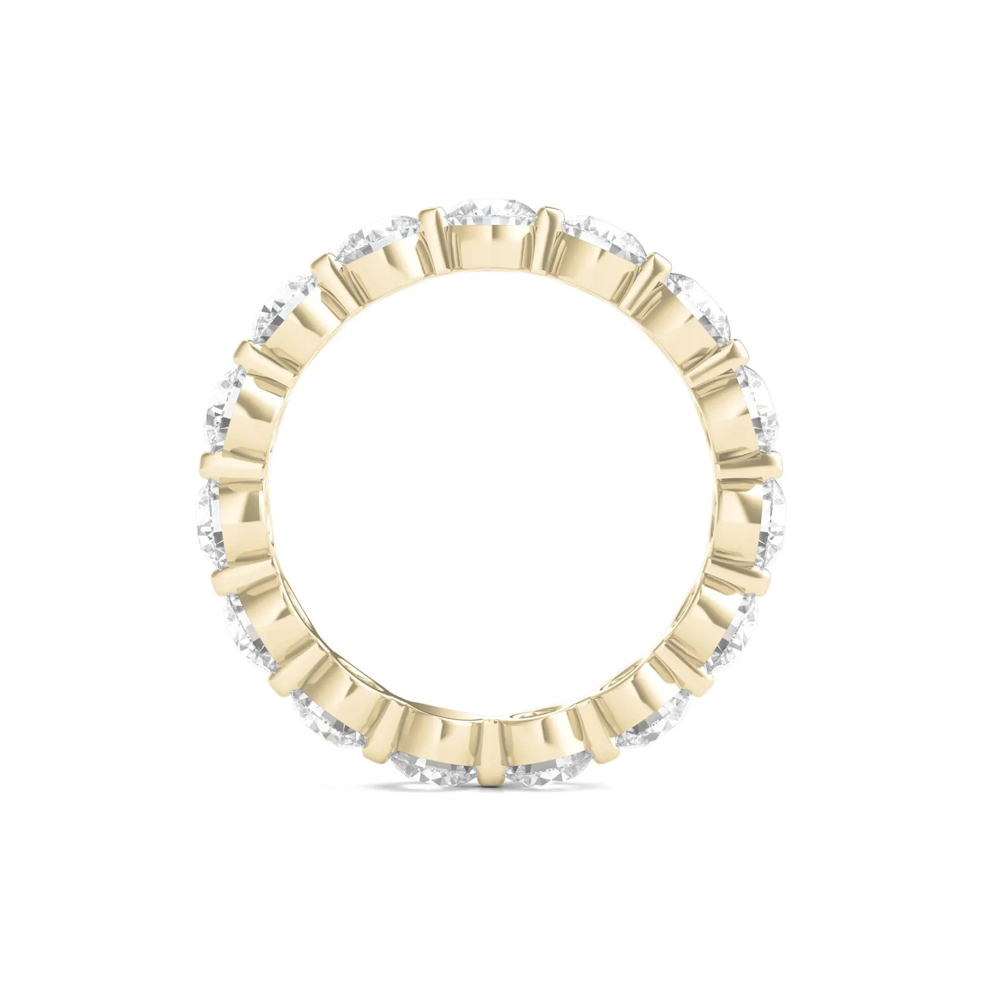 3 CT. Tw. Round Brilliant-Cut Lab Grown Diamond Eternity Band Ring 14K Yellow Gold Size 4 - Image 2