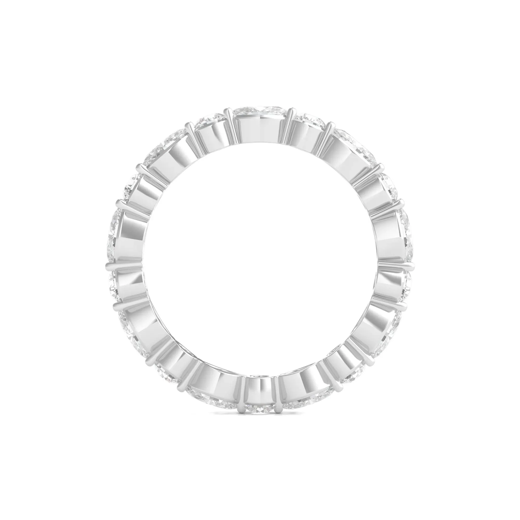 1/2 CT. Tw. Round and Marquise-Cut Lab Grown Diamond Eternity Band Ring Platinum White Size 5 2mm - Image 2