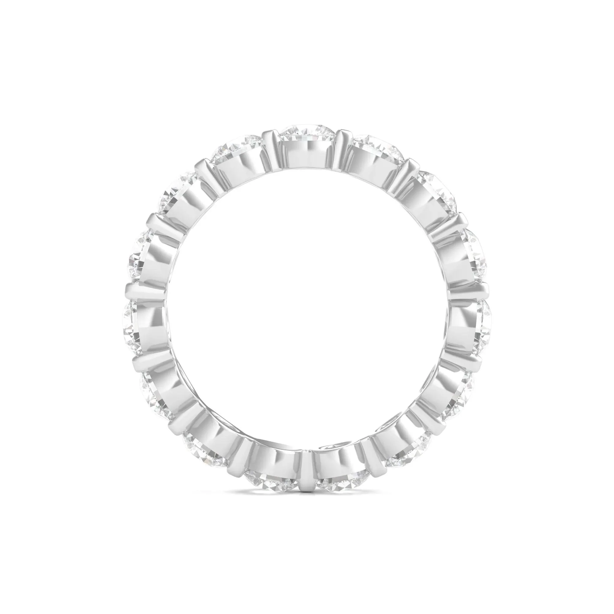 3 CT. Tw. Round Brilliant-Cut Lab Grown Diamond Eternity Band Ring Platinum White Size 8.5 - Image 2