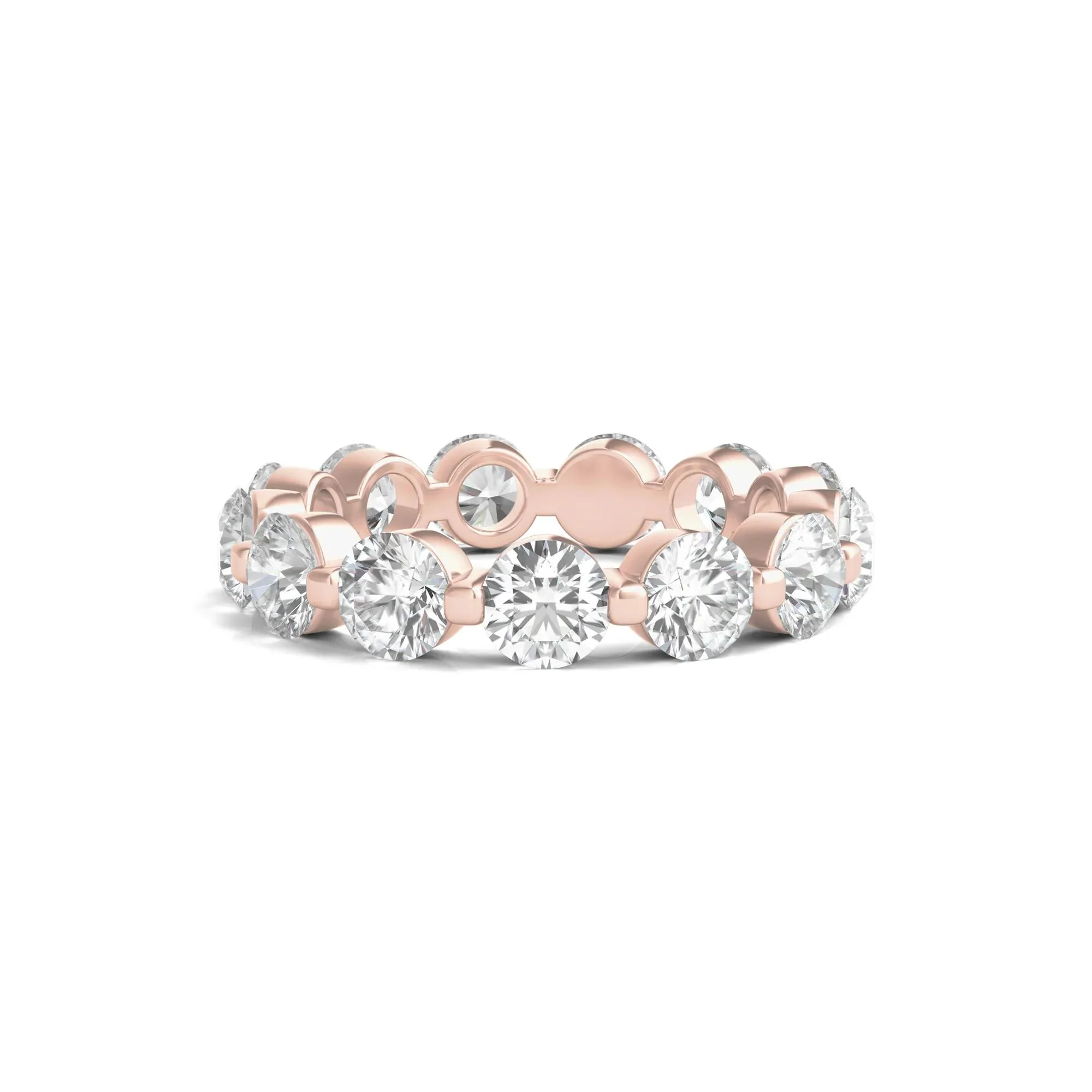 4 CT. Tw. Round Brilliant-Cut Lab Grown Diamond Eternity Band Ring 14K Rose Gold Size 4.5