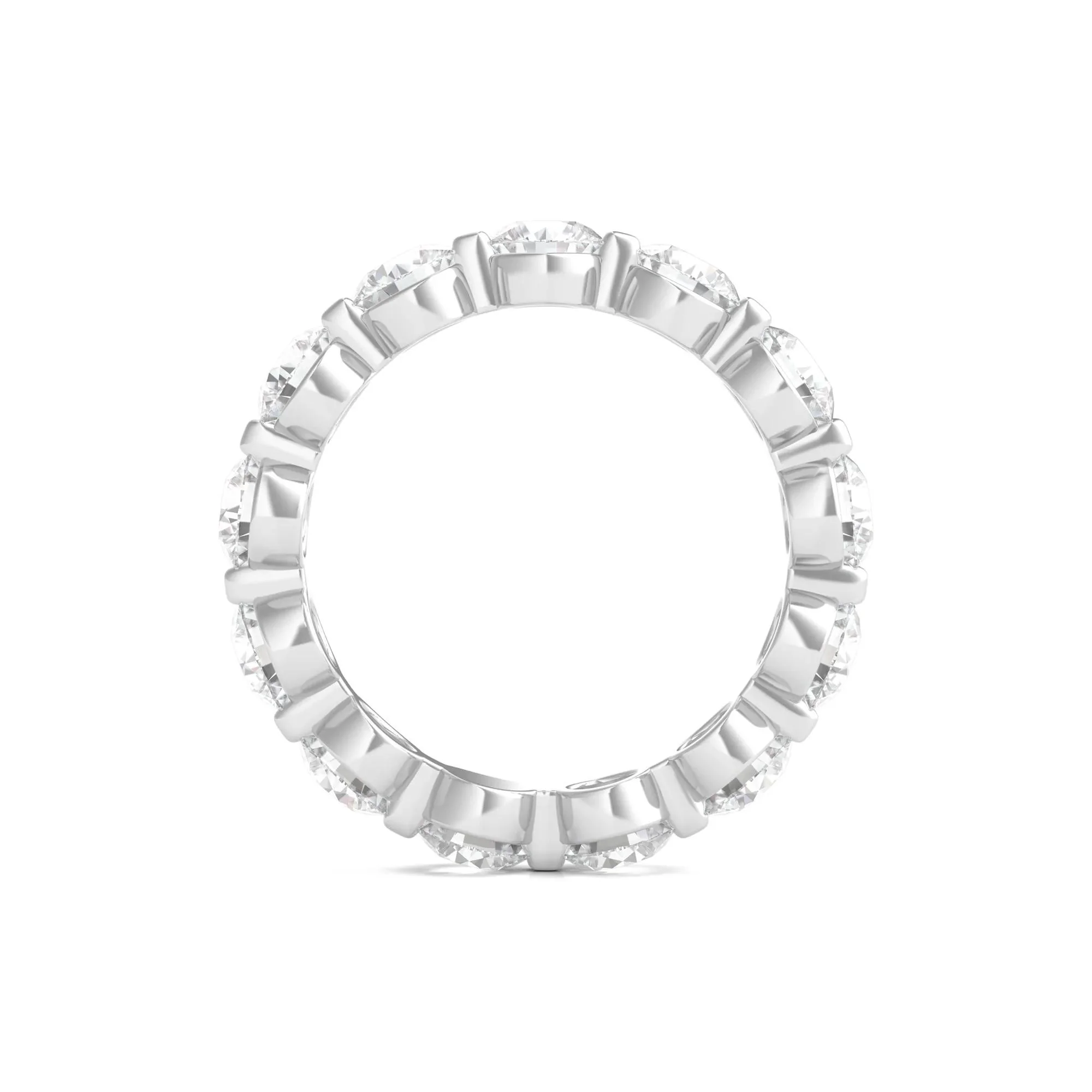 4 CT. Tw. Round Brilliant-Cut Lab Grown Diamond Eternity Band Ring Platinum White Size 8 - Image 2