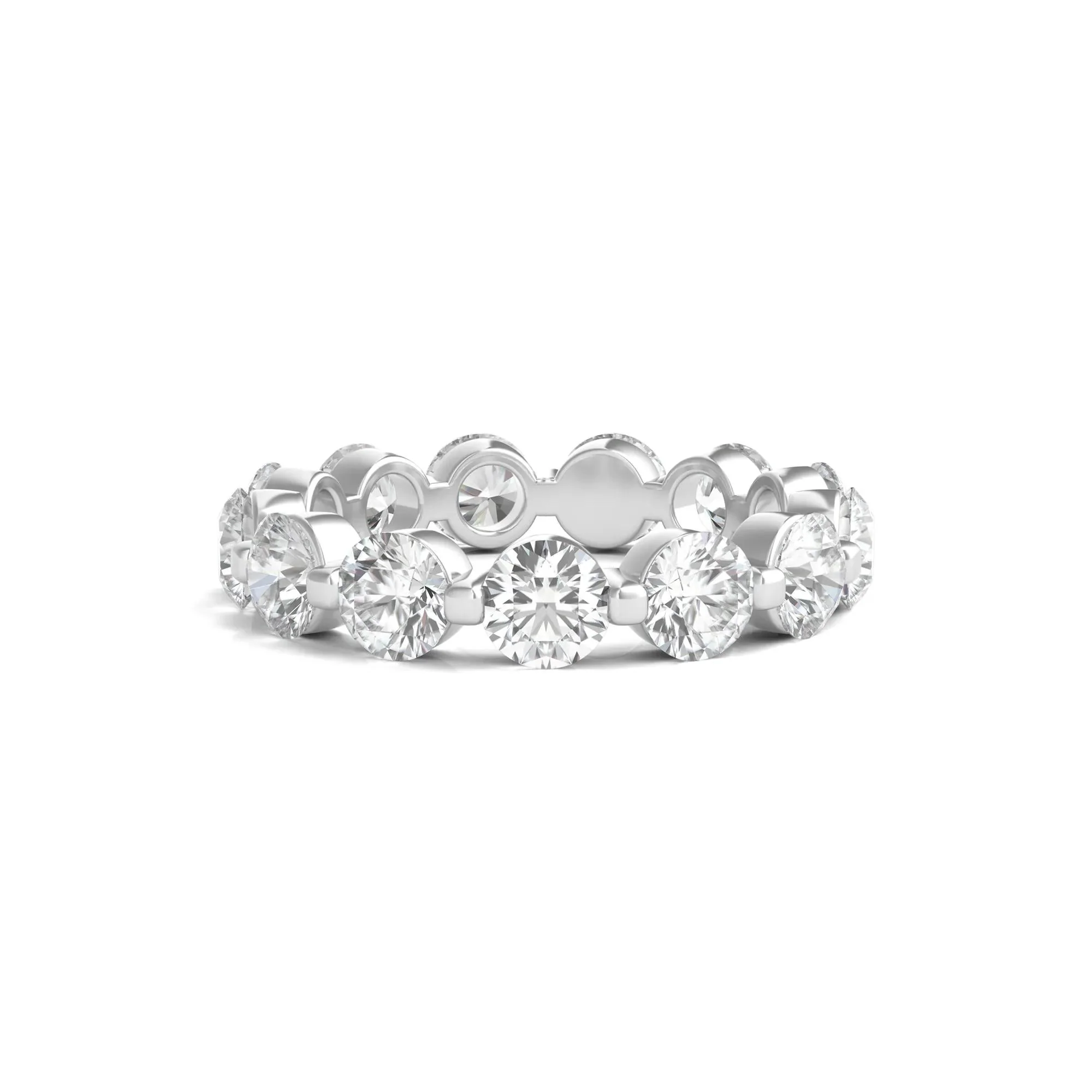 4 CT. Tw. Round Brilliant-Cut Lab Grown Diamond Eternity Band Ring Platinum White Size 8.5