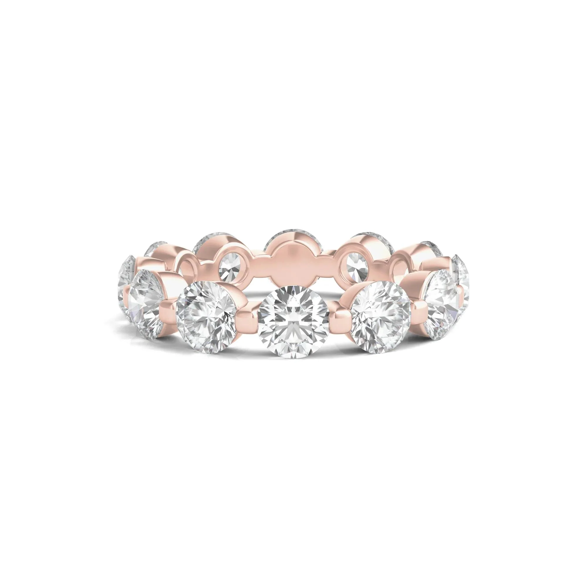 5 CT. Tw. Round Brilliant-Cut Lab Grown Diamond Eternity Band Ring 14K Rose Gold Size 7.5