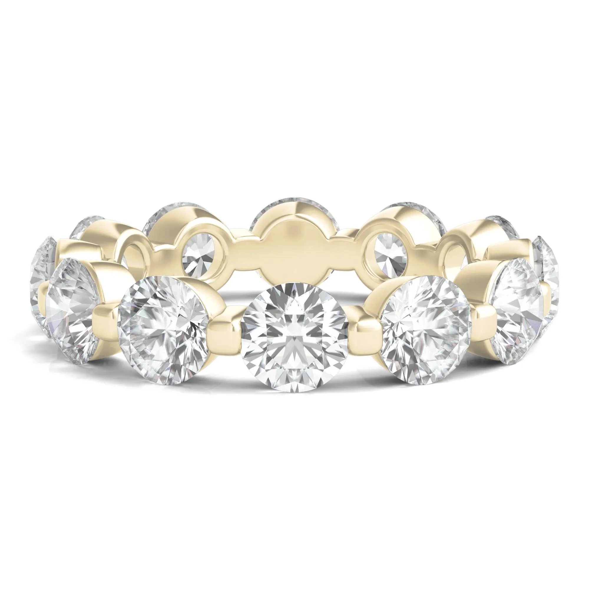 5 CT. Tw. Round Brilliant-Cut Lab Grown Diamond Eternity Band Ring 14K Yellow Gold Size 6.5