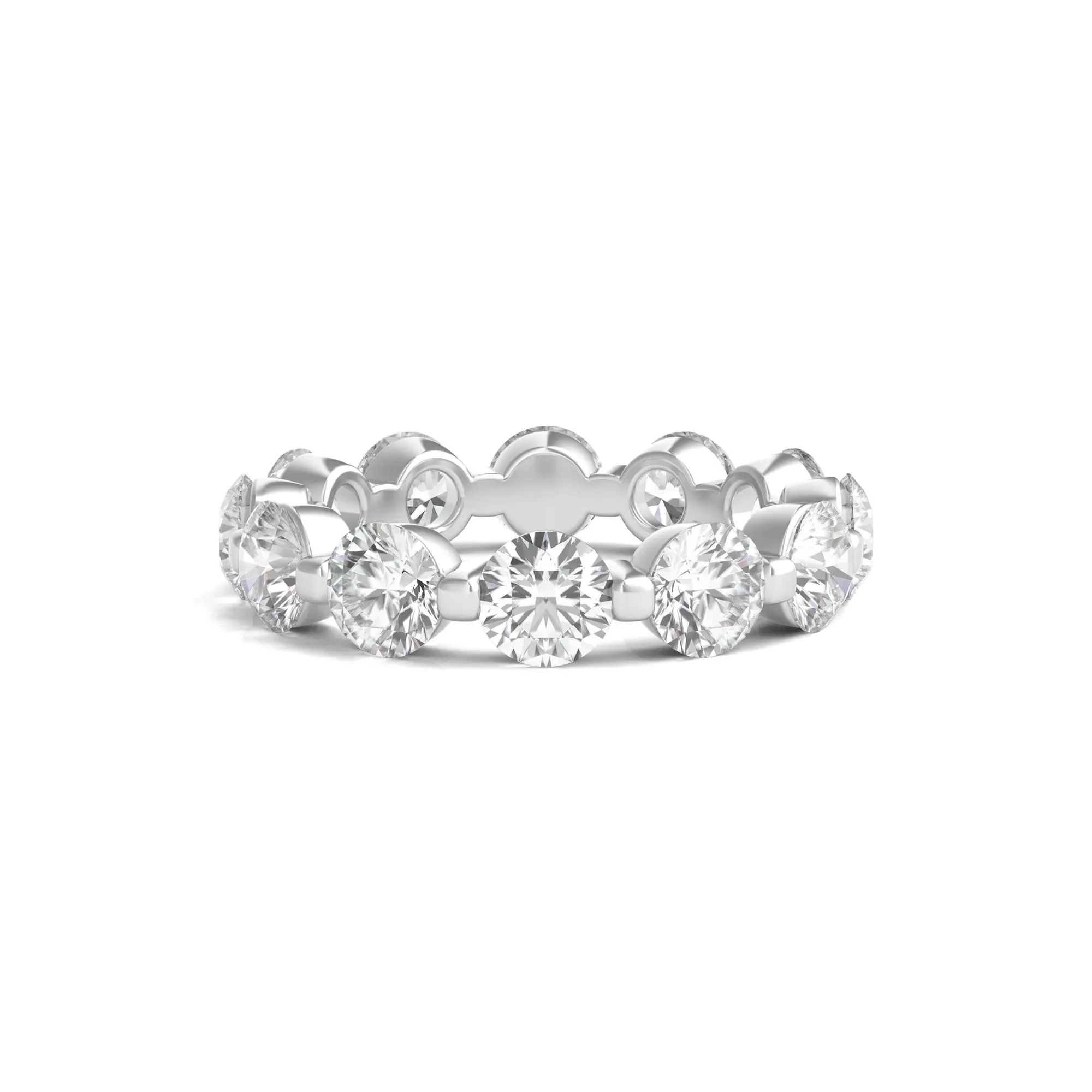 5 CT. Tw. Round Brilliant-Cut Lab Grown Diamond Eternity Band Ring Platinum White Size 4