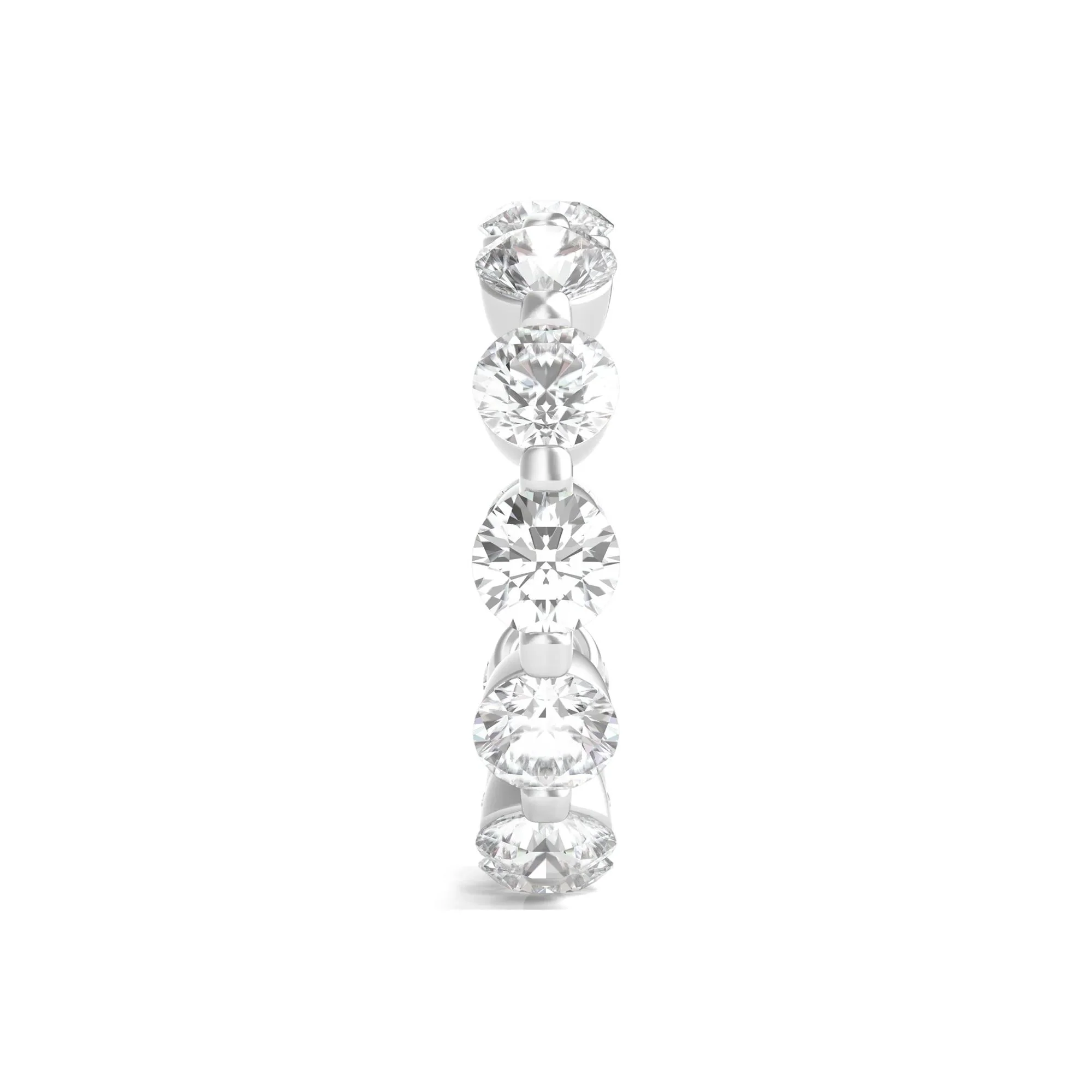 5 CT. Tw. Round Brilliant-Cut Lab Grown Diamond Eternity Band Ring Platinum White Size 9 - Image 3