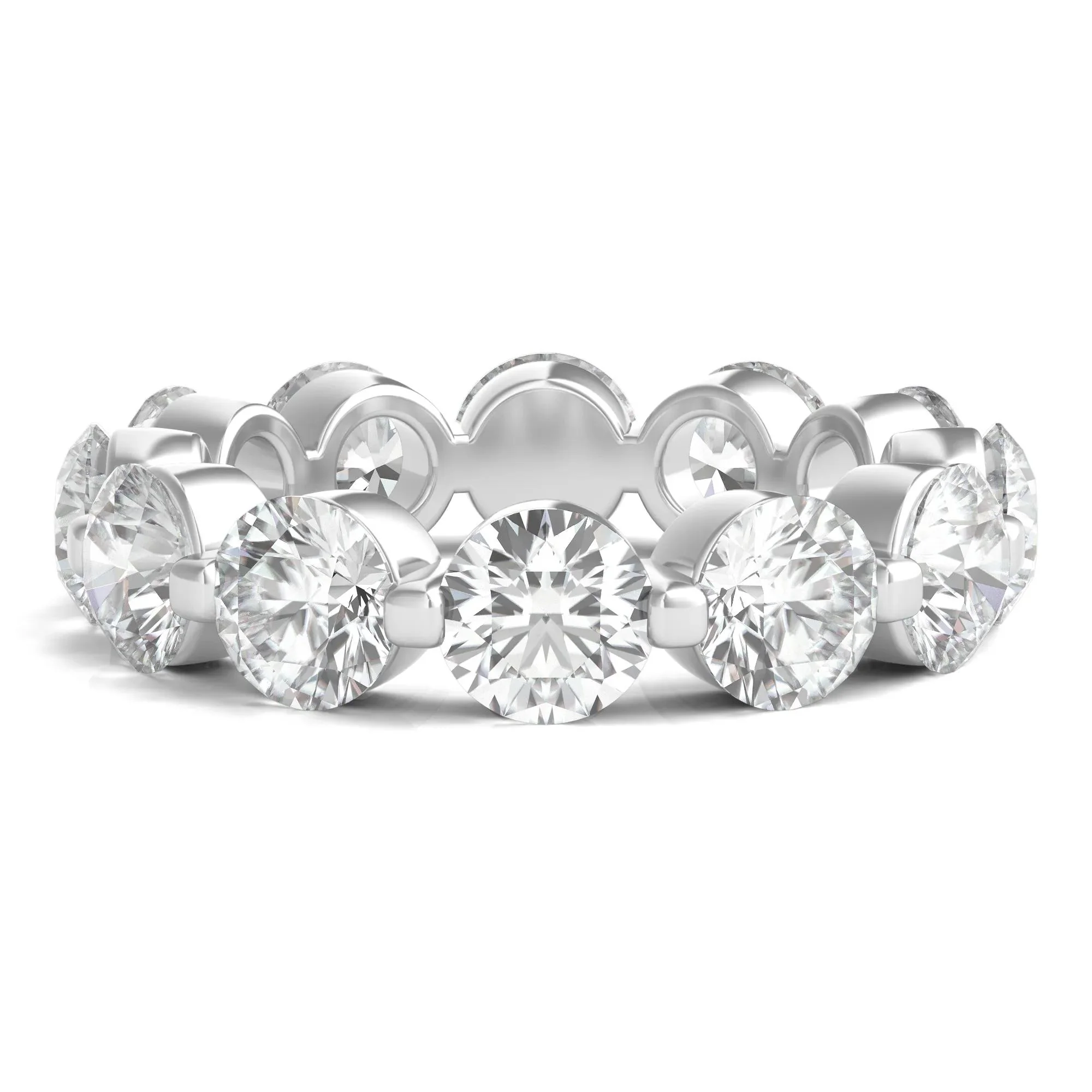 6 CT. Tw. Round Brilliant-Cut Lab Grown Diamond Eternity Band Ring 14K White Gold Size 7.5