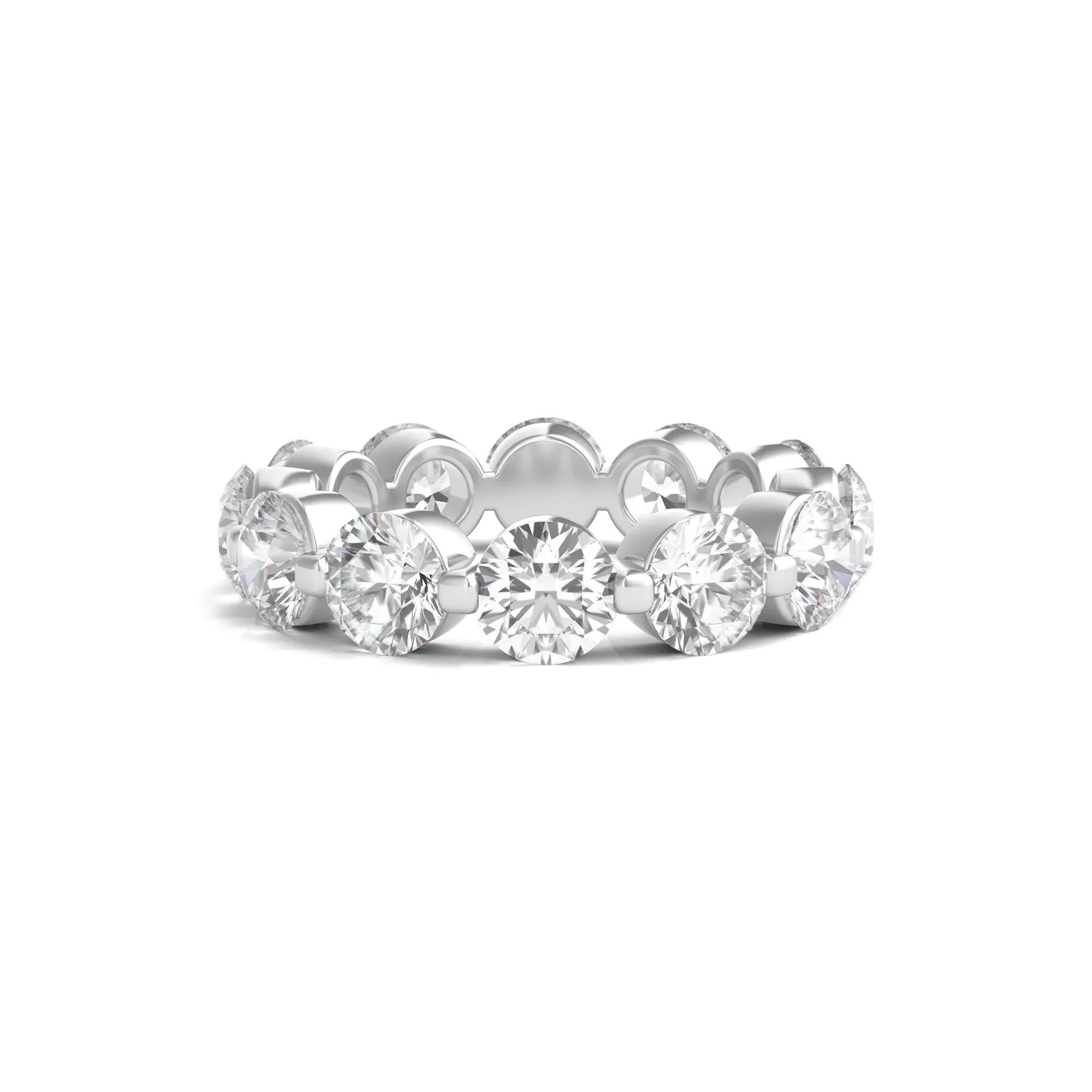 6 CT. Tw. Round Brilliant-Cut Lab Grown Diamond Eternity Band Ring Platinum White Size 7
