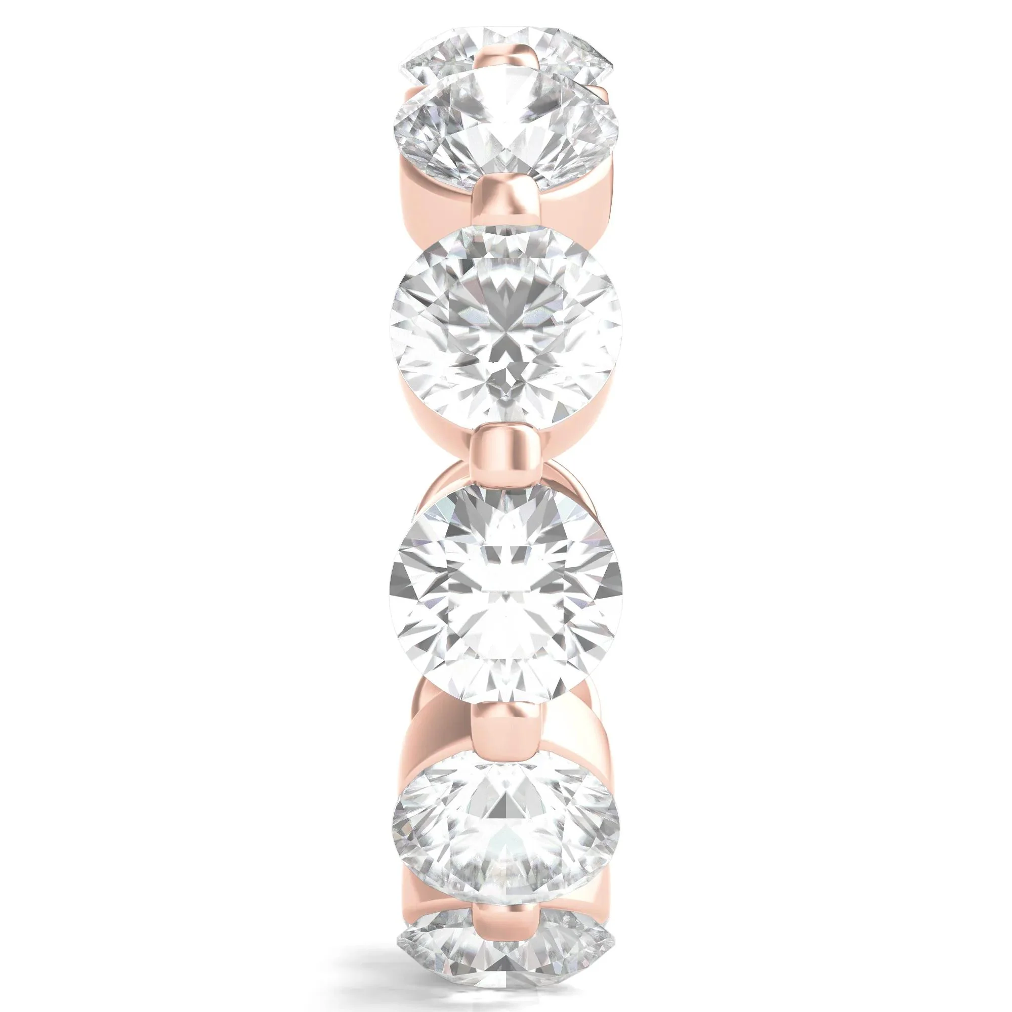 7 CT. Tw. Round Brilliant-Cut Lab Grown Diamond Eternity Band Ring 14K Rose Gold Size 4 - Image 3