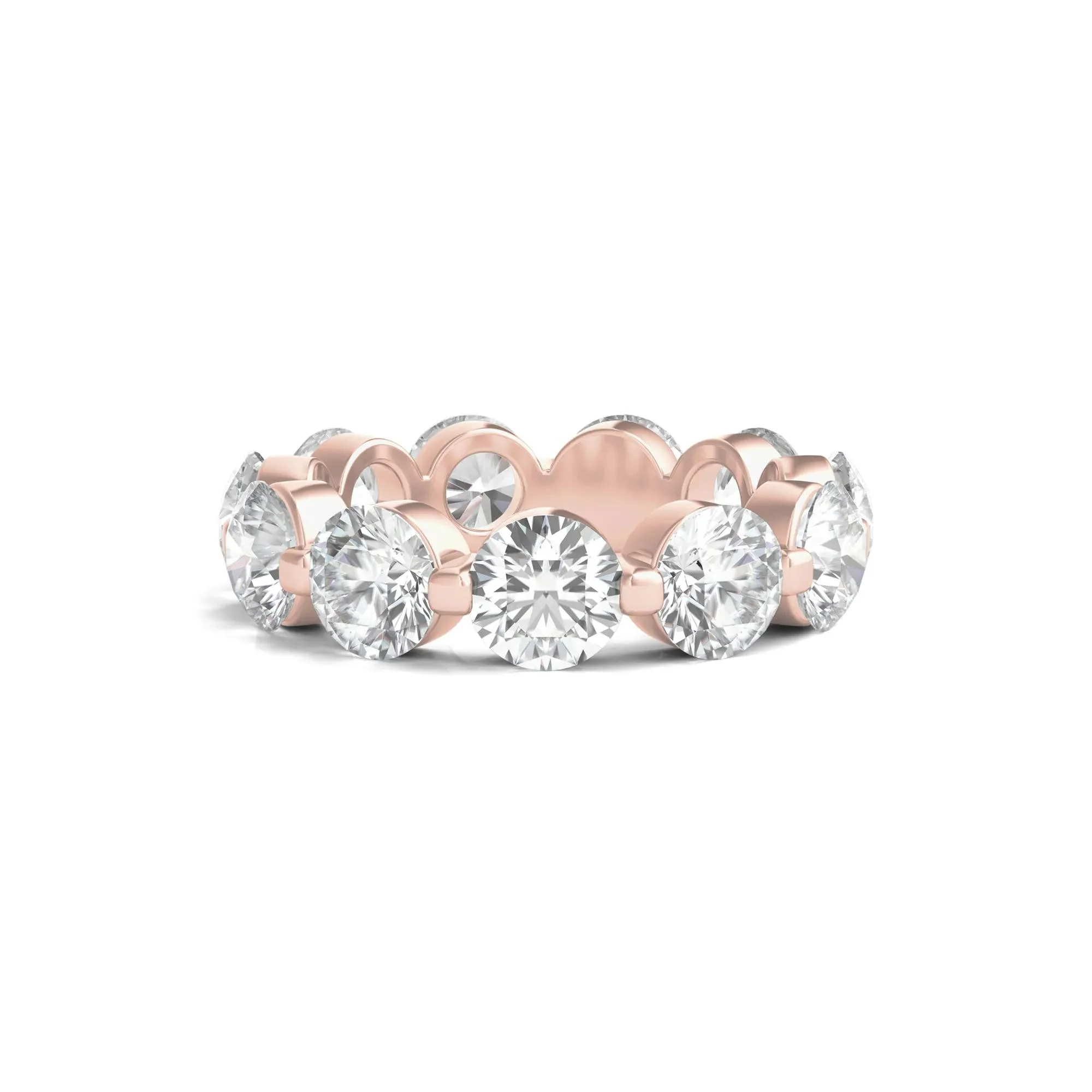 7 CT. Tw. Round Brilliant-Cut Lab Grown Diamond Eternity Band Ring 14K Rose Gold Size 5.5