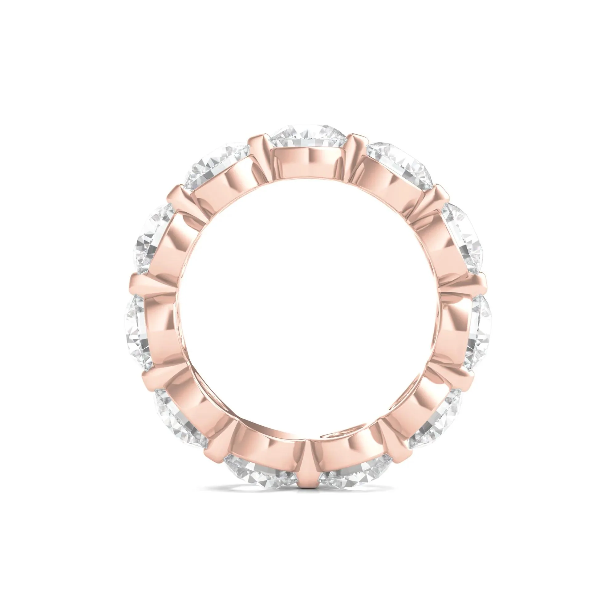 7 CT. Tw. Round Brilliant-Cut Lab Grown Diamond Eternity Band Ring 14K Rose Gold Size 7 - Image 2