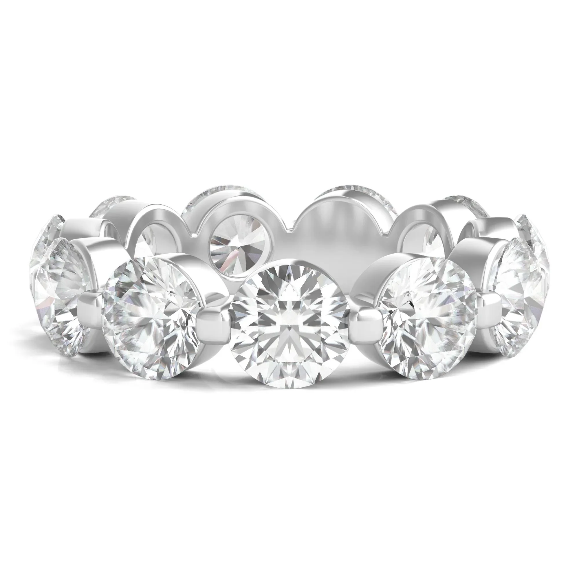 7 CT. Tw. Round Brilliant-Cut Lab Grown Diamond Eternity Band Ring 14K White Gold Size 7.5