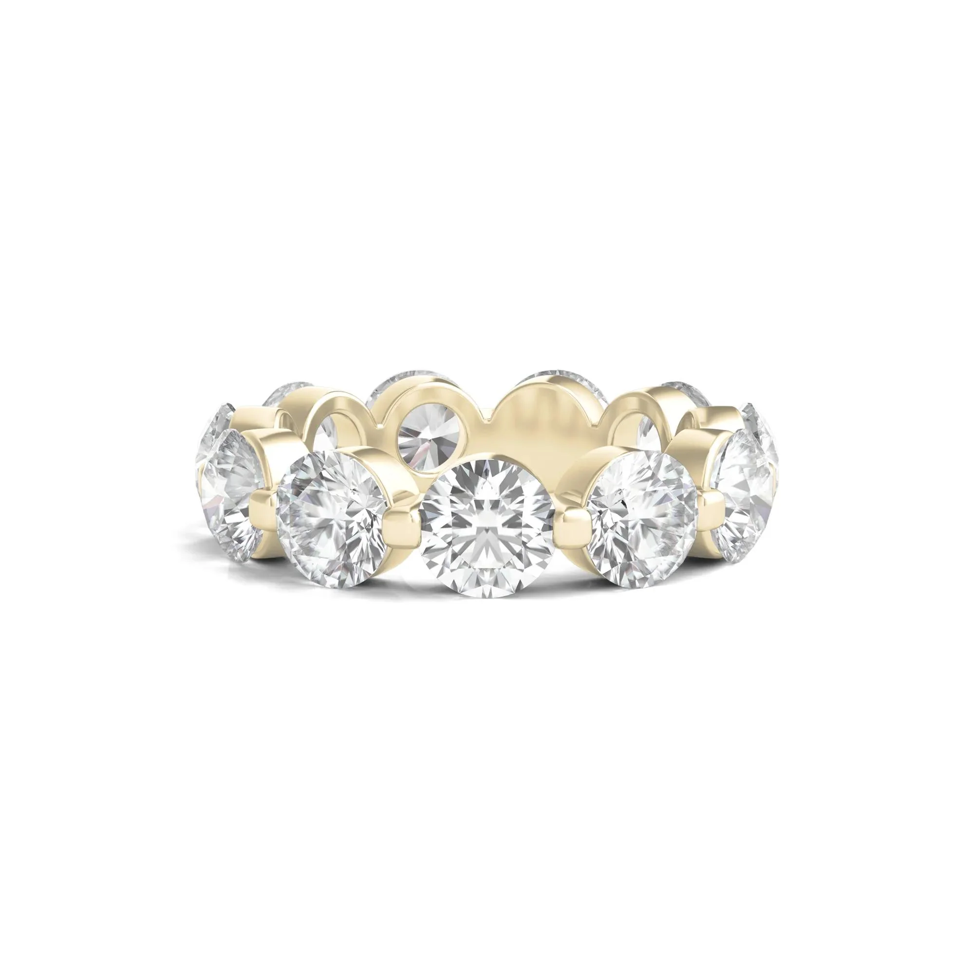 7 CT. Tw. Round Brilliant-Cut Lab Grown Diamond Eternity Band Ring 14K Yellow Gold Size 4