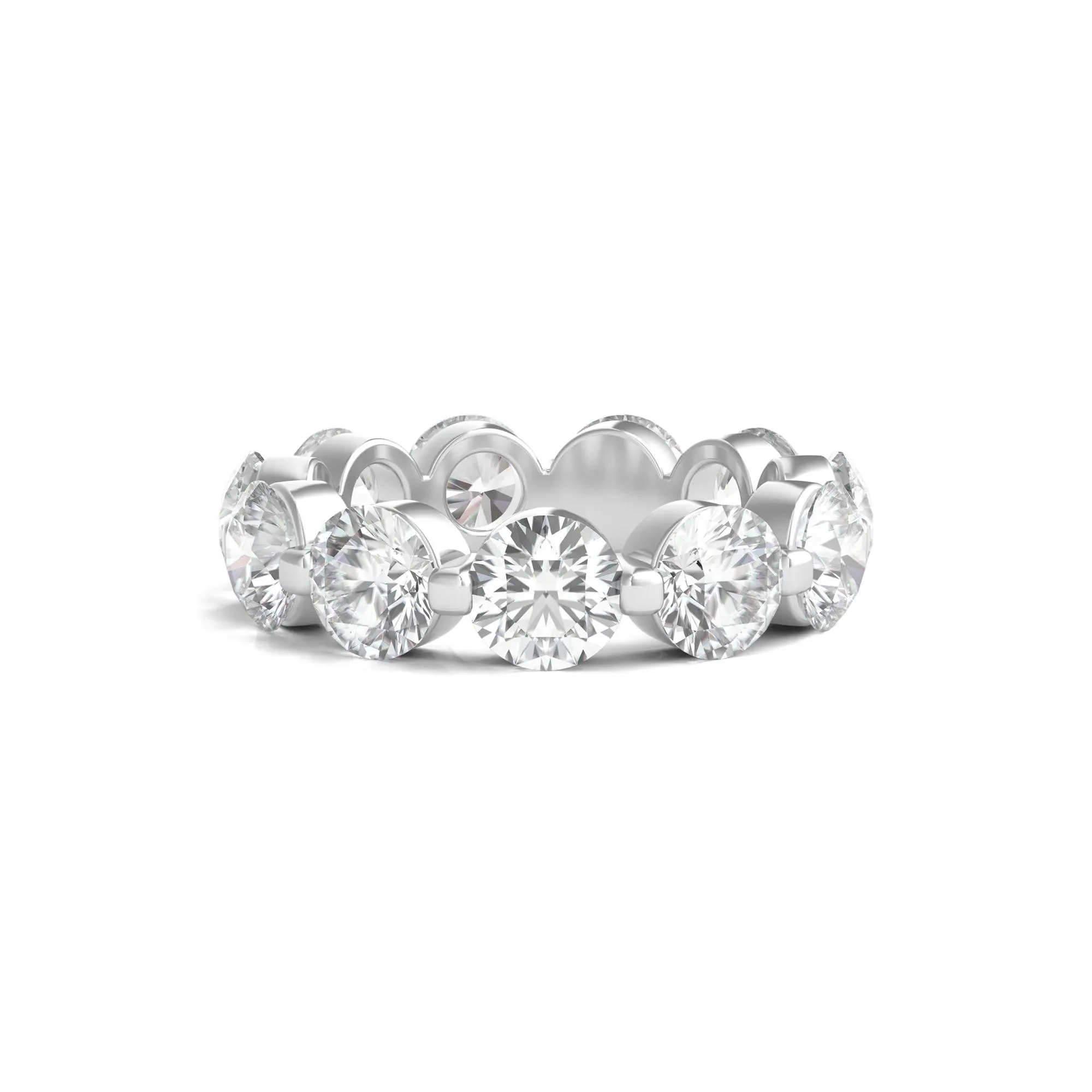 7 CT. Tw. Round Brilliant-Cut Lab Grown Diamond Eternity Band Ring Platinum White Size 4