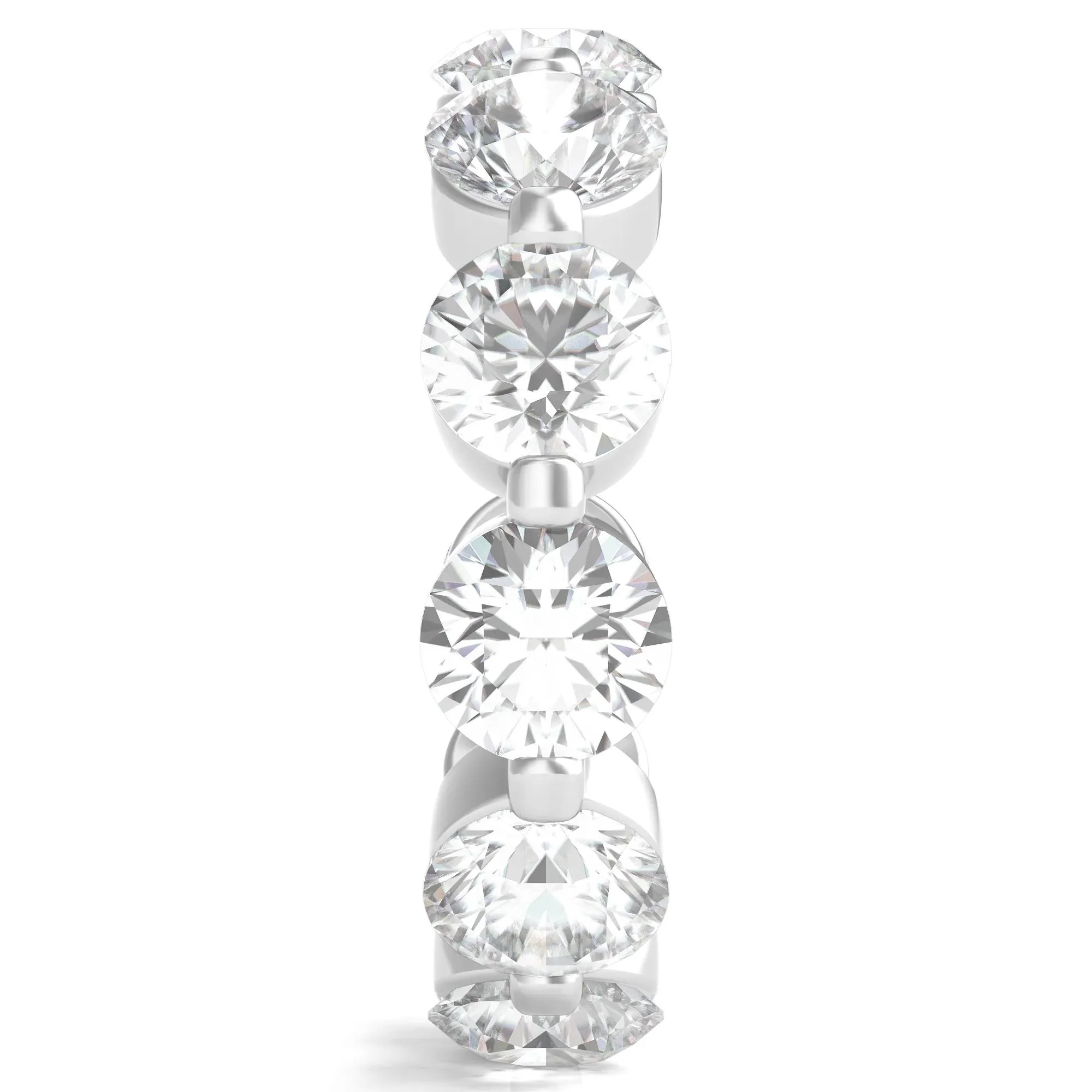 7 CT. Tw. Round Brilliant-Cut Lab Grown Diamond Eternity Band Ring Platinum White Size 5.5 - Image 3
