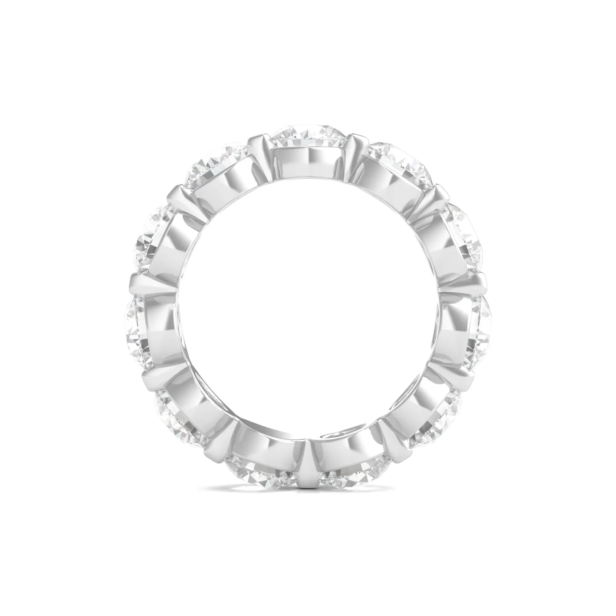 7 CT. Tw. Round Brilliant-Cut Lab Grown Diamond Eternity Band Ring Platinum White Size 6 - Image 2