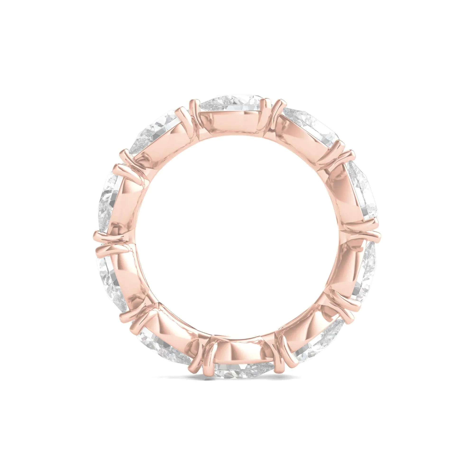 5 CT. Tw. Pear-Cut Lab Grown Diamond Eternity Band Ring 14K Rose Gold Size 7.5 - Image 2