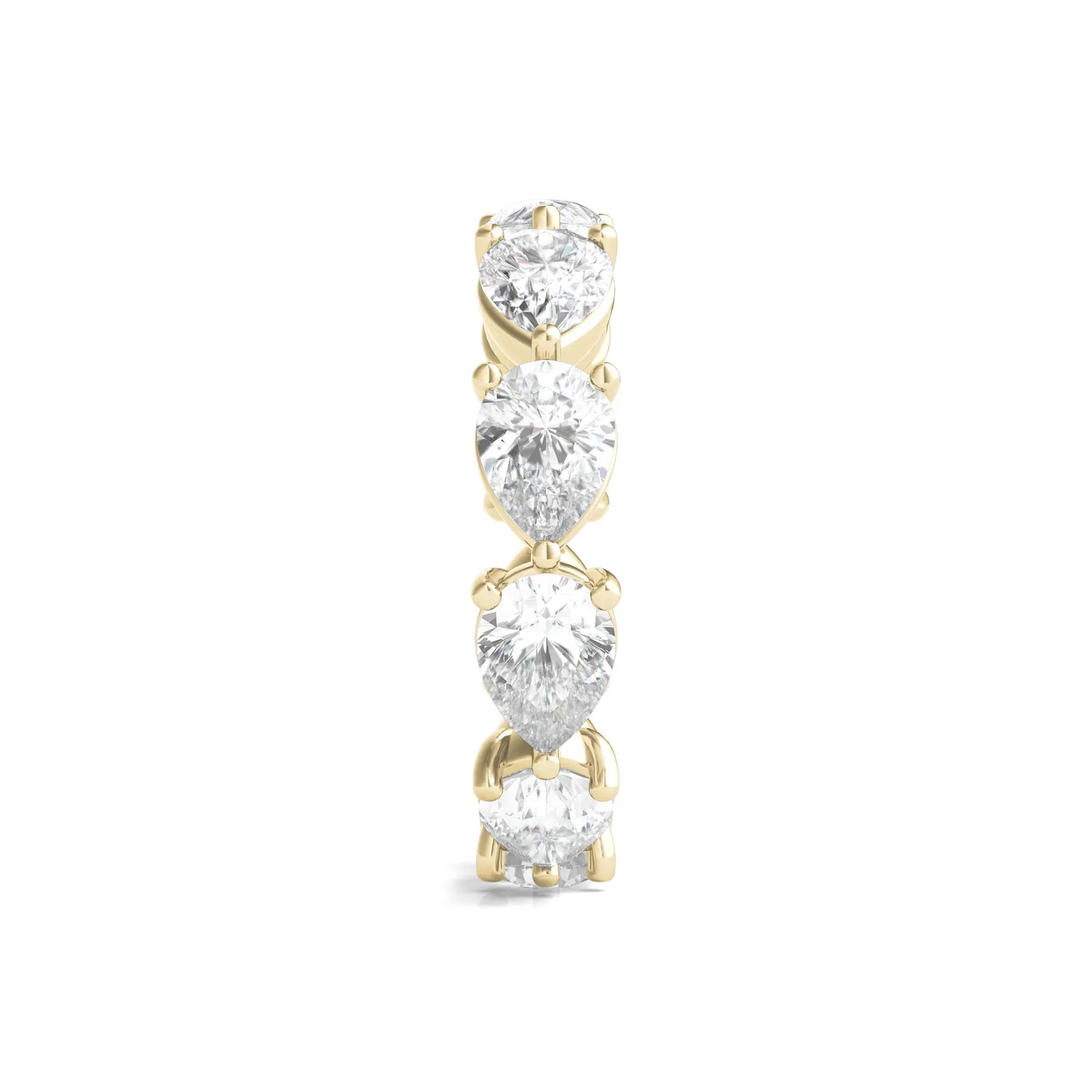 Pear-Cut Lab Grown Diamond Eternity Band Ring 14K Yellow Gold (5 CT. Wt.) Size 7.5 - Image 3