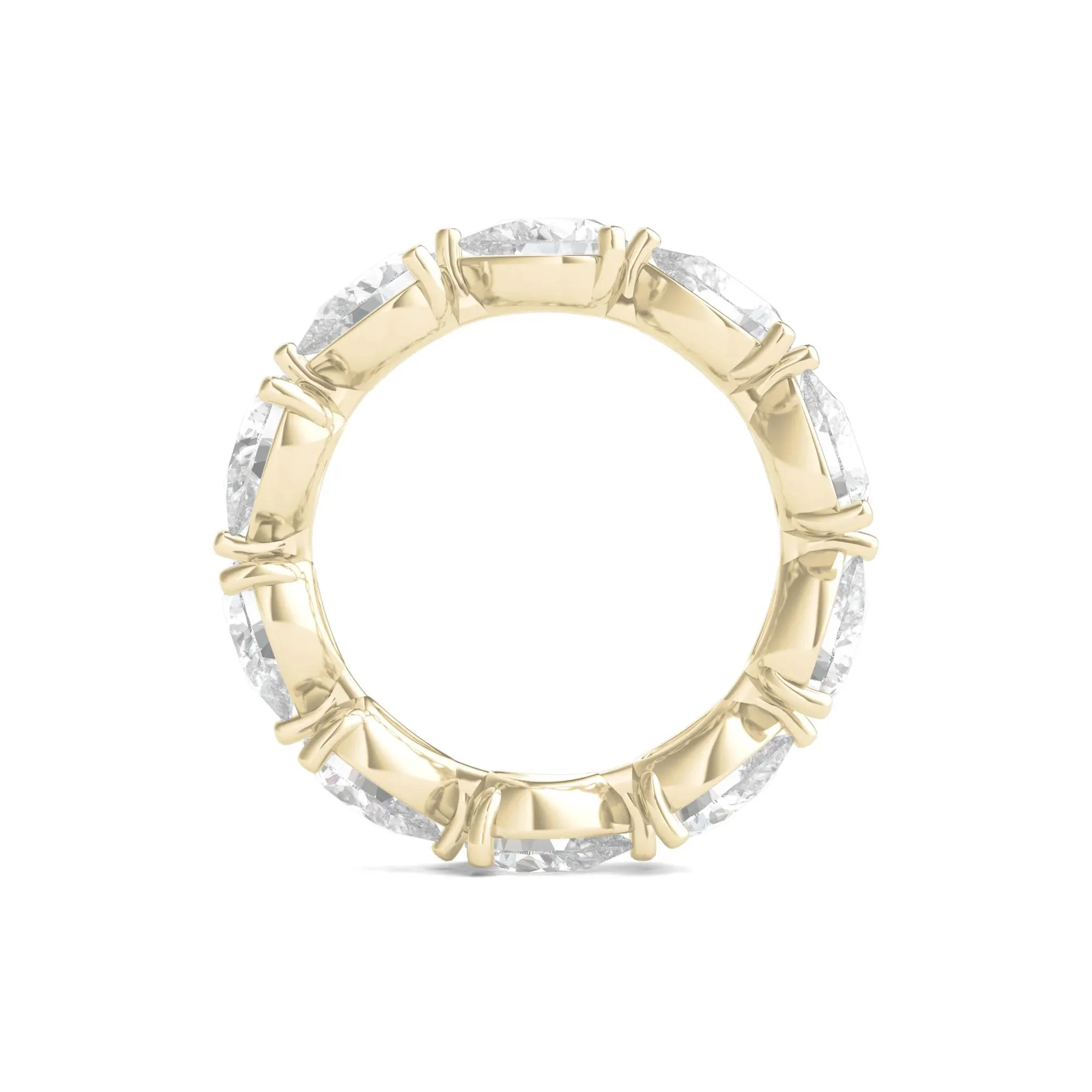 Pear-Cut Lab Grown Diamond Eternity Band Ring 14K Yellow Gold (5 CT. Wt.) Size 8 - Image 2