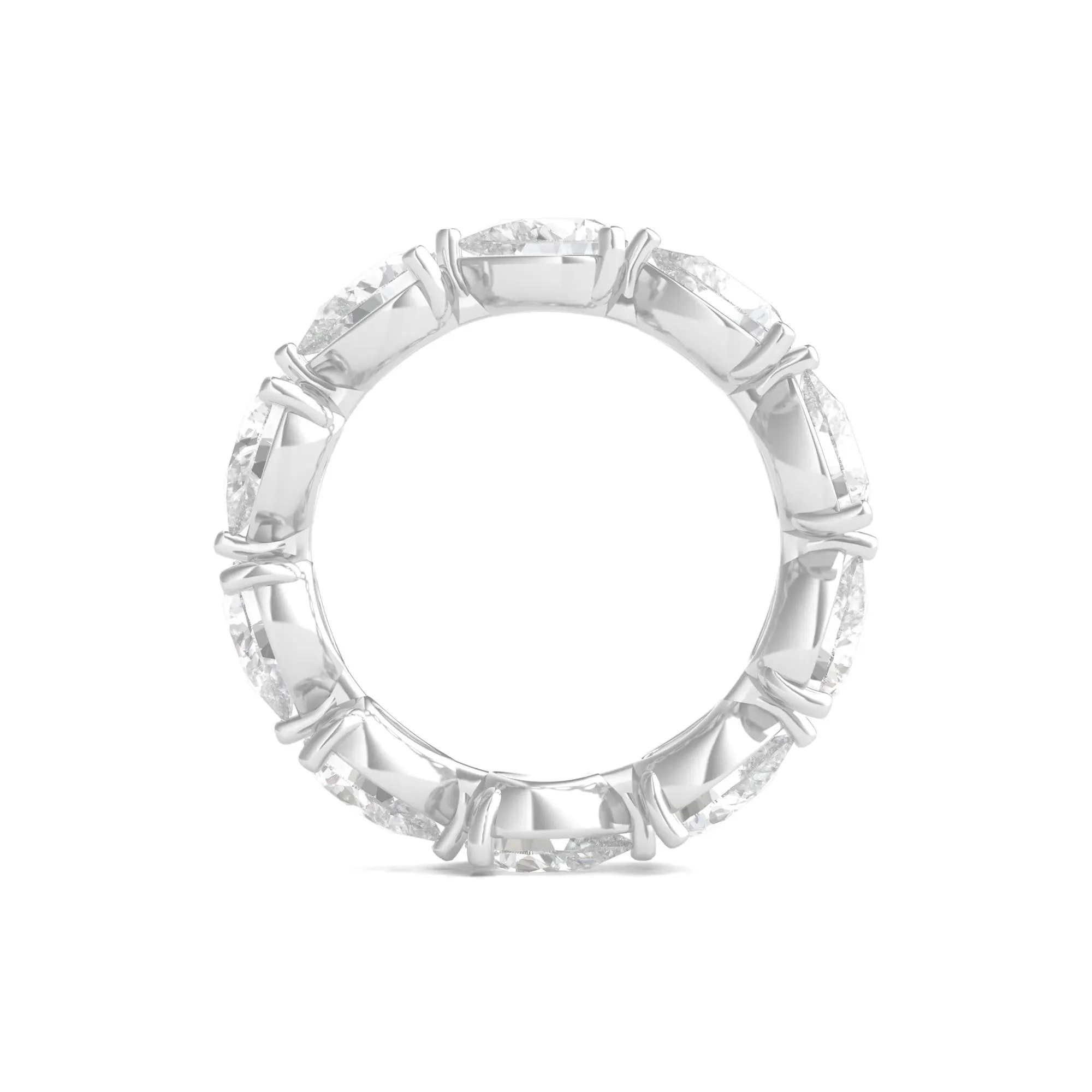 Pear-Cut Lab Grown Diamond Eternity Band Ring Platinum (5 CT.tw.) White Size 7 - Image 2