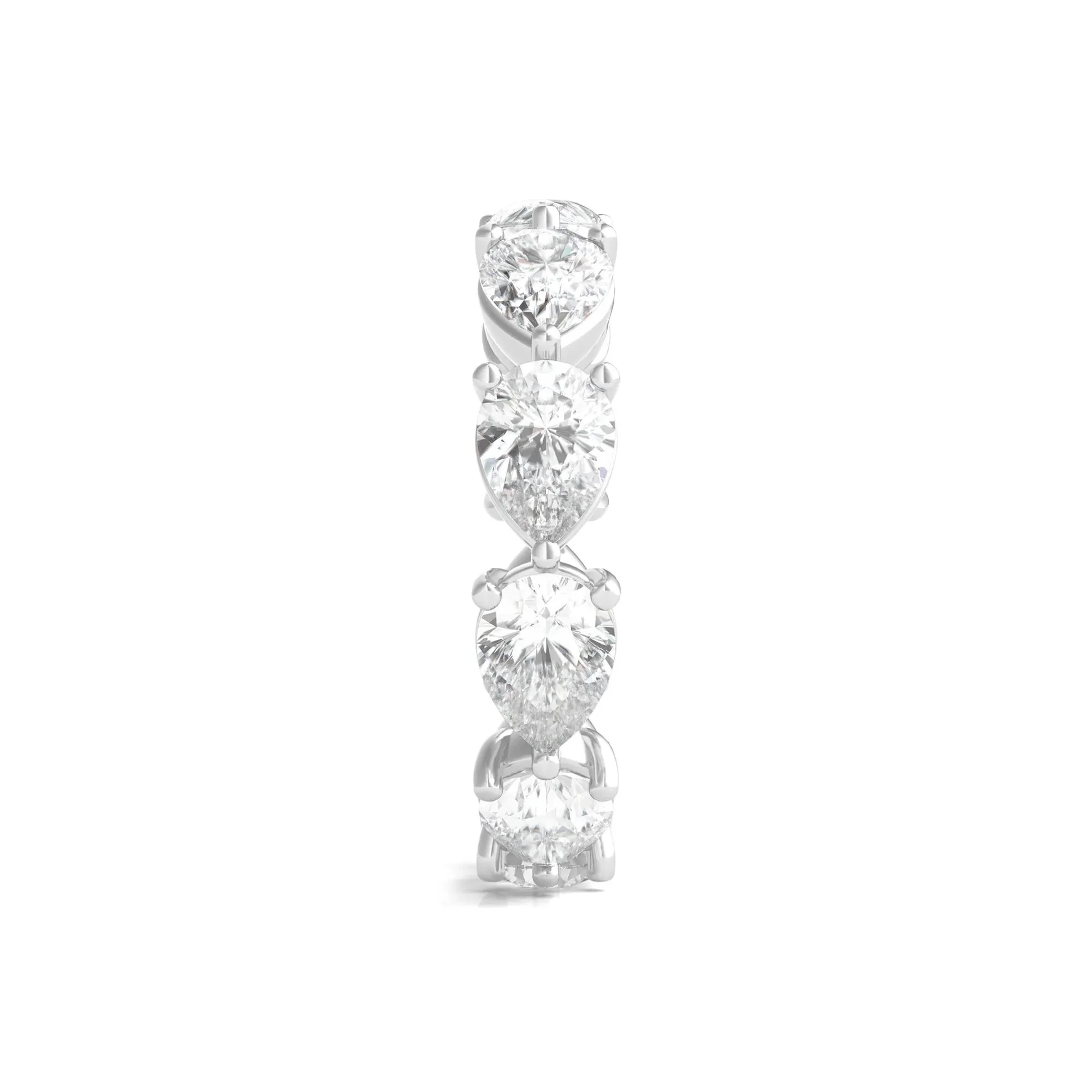 Pear-Cut Lab Grown Diamond Eternity Band Ring Platinum (5 CT.tw.) White Size 7.5 - Image 3