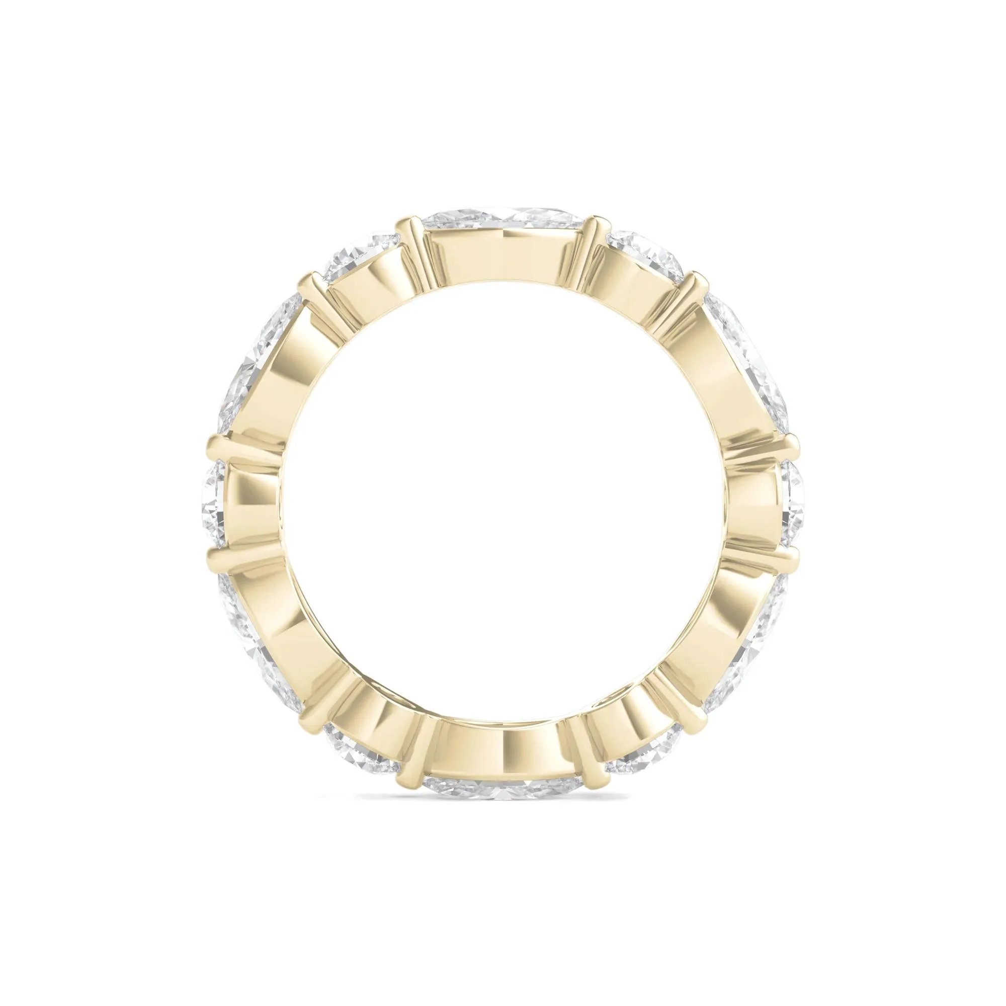 3 CT. Tw. Round and Marquise Lab Grown Diamond Eternity Band Ring 14K Yellow Gold Size 9 3mm - Image 2