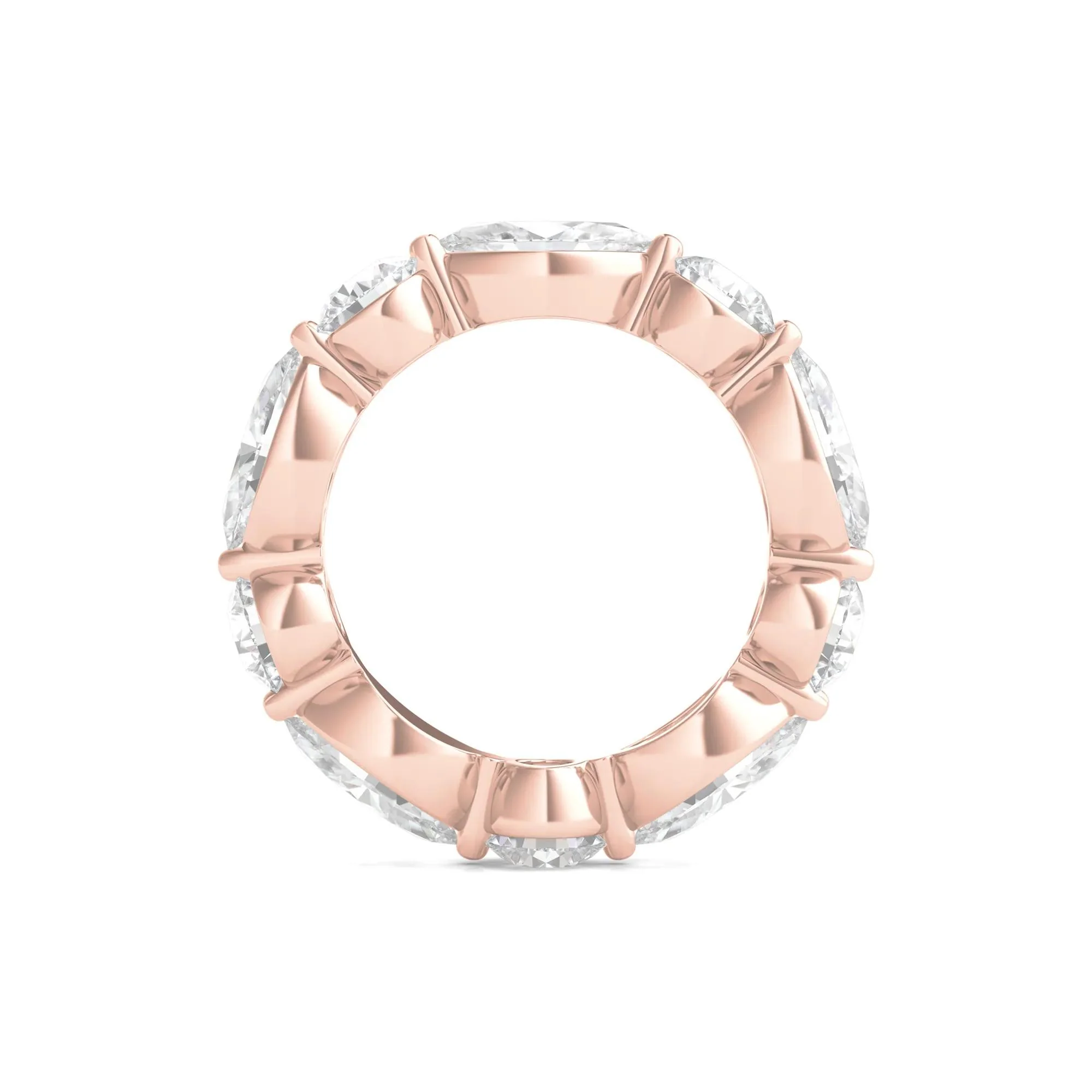 5 CT. Tw. Marquise and Round-Cut Lab Grown Diamond Eternity Band Ring 14K Rose Gold Size 8.5 2mm - Image 2