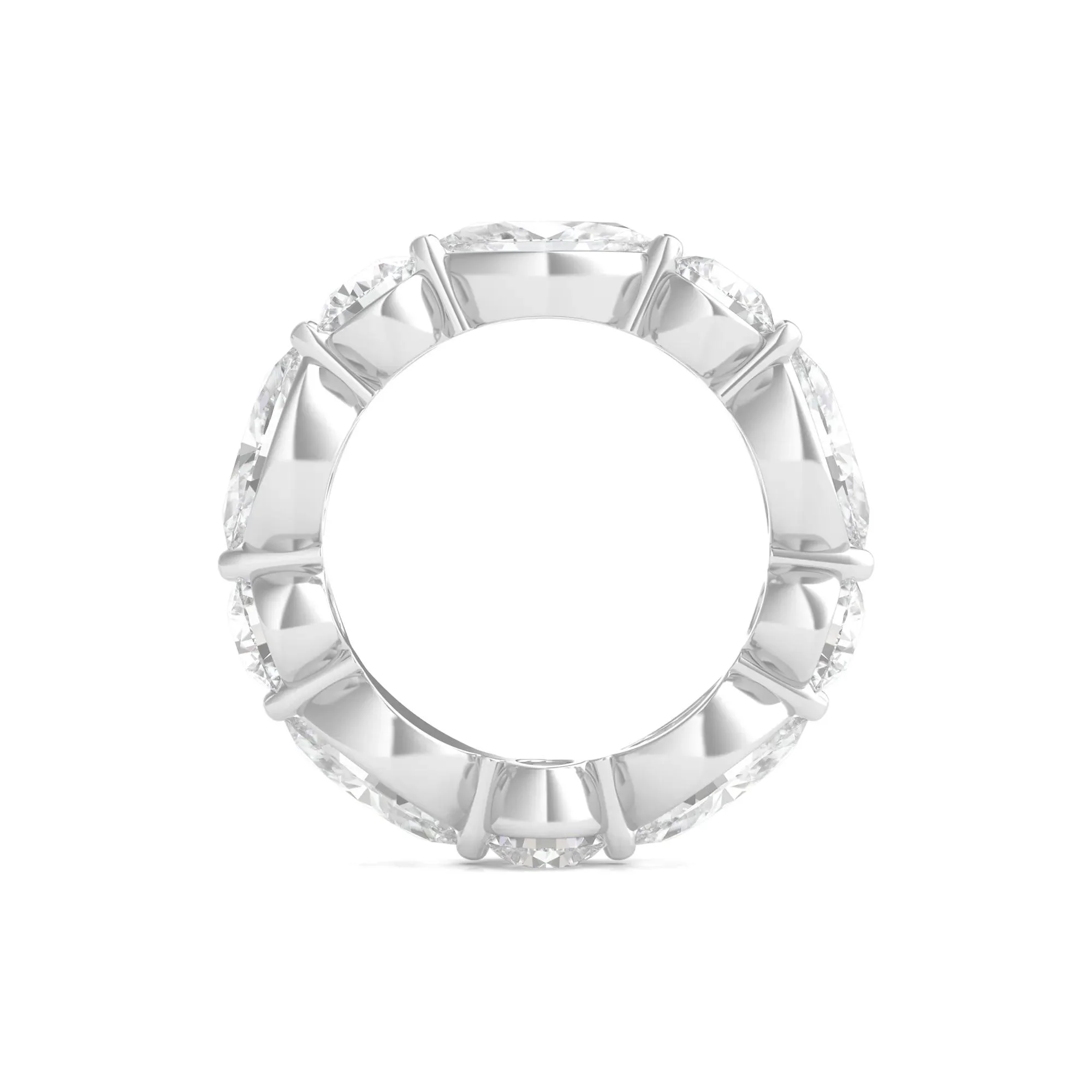 5 CT. Tw. Marquise and Round-Cut Lab Grown Diamond Eternity Band Ring 14K White Gold Size 6 2mm - Image 2